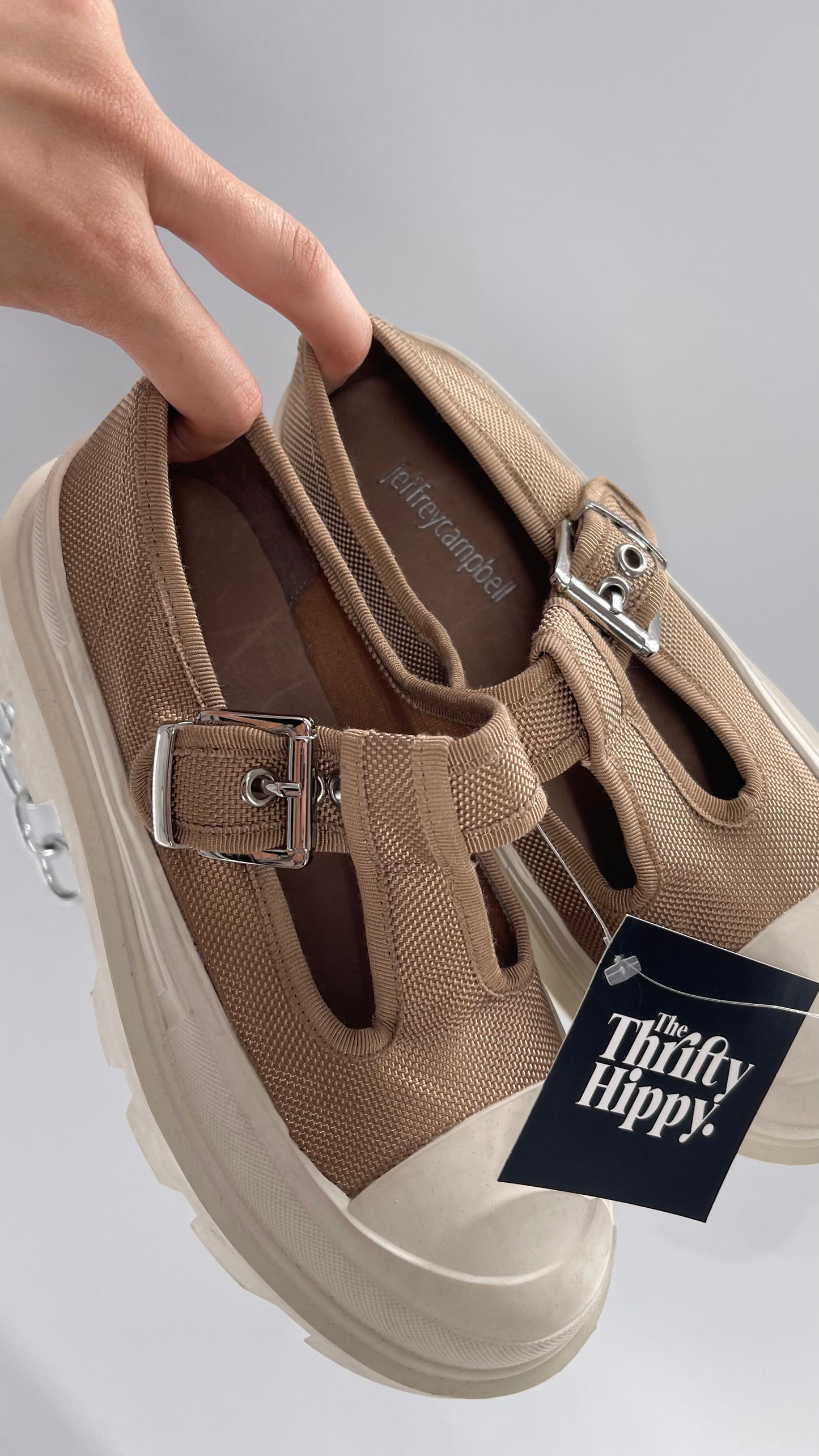 Jeffrey Campbell Marley Tan Canvas Mary Janes (6)