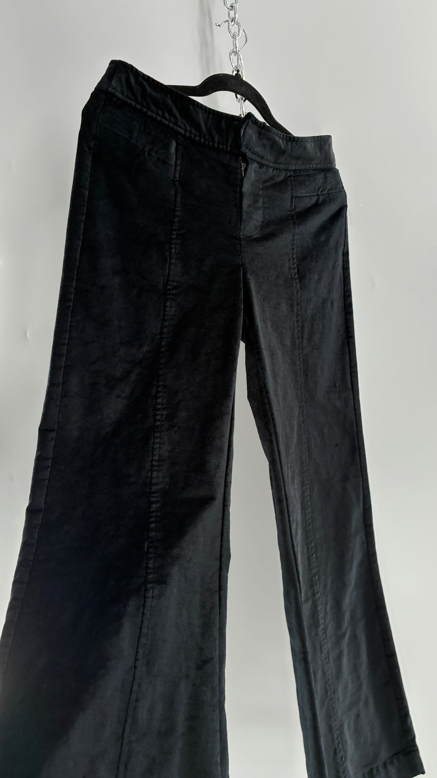 Free people Black Heavy Velour Velvet Walk with You Kick Flare Hot Pants(6)
