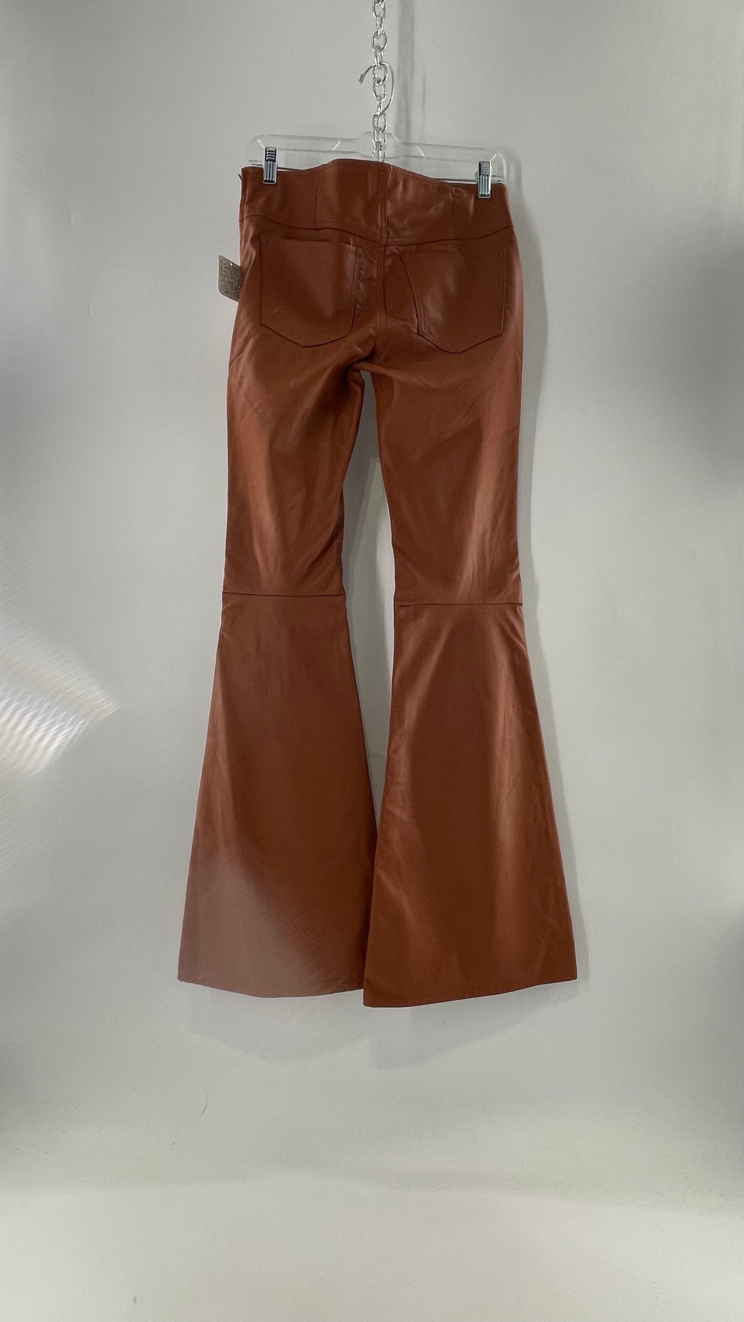 Free People Cognac Vegan Leather Flare (26W)