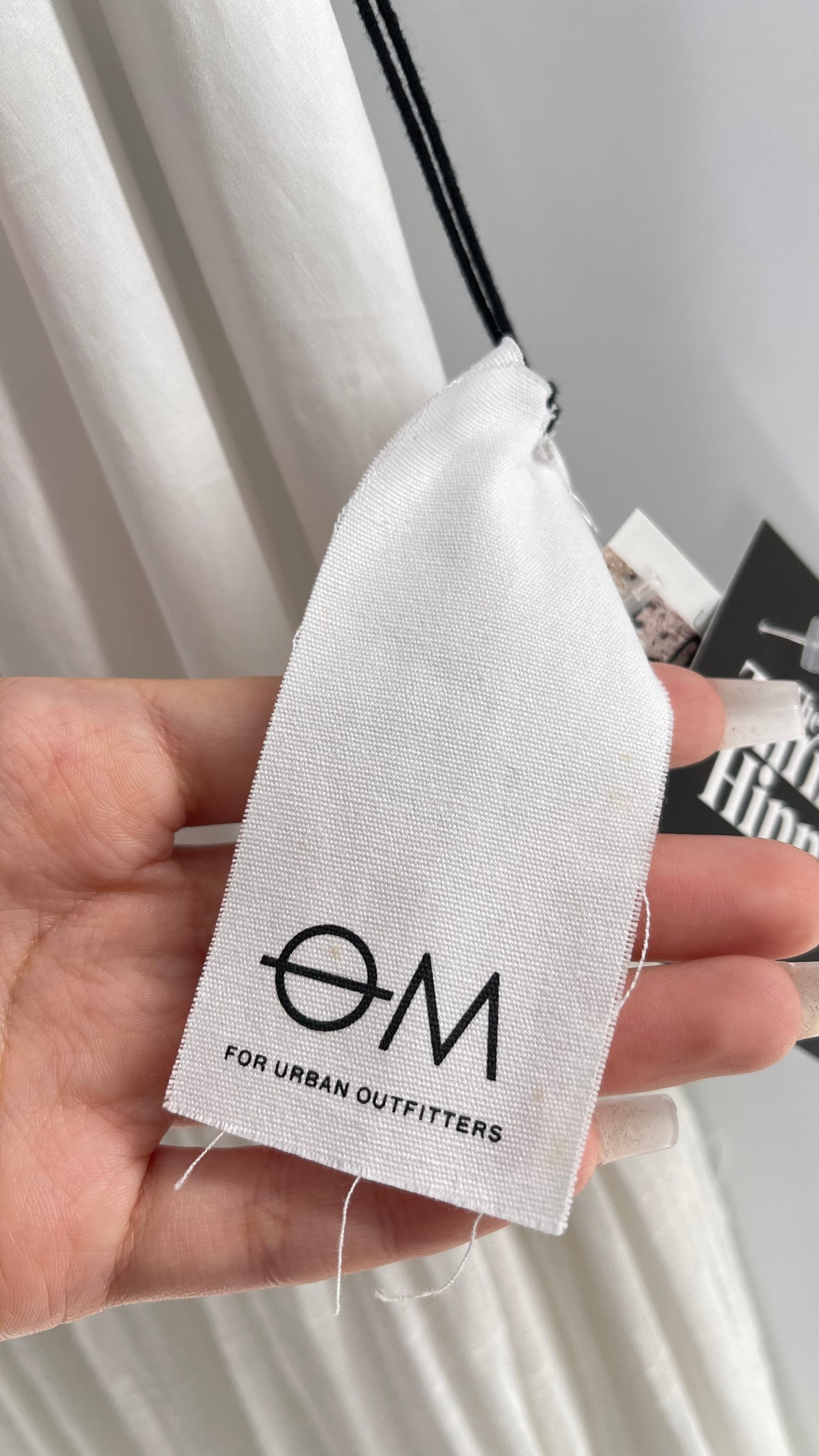 ØM Objects Without Meaning White Dress with Woven Skirt and Tags Attached (Large)