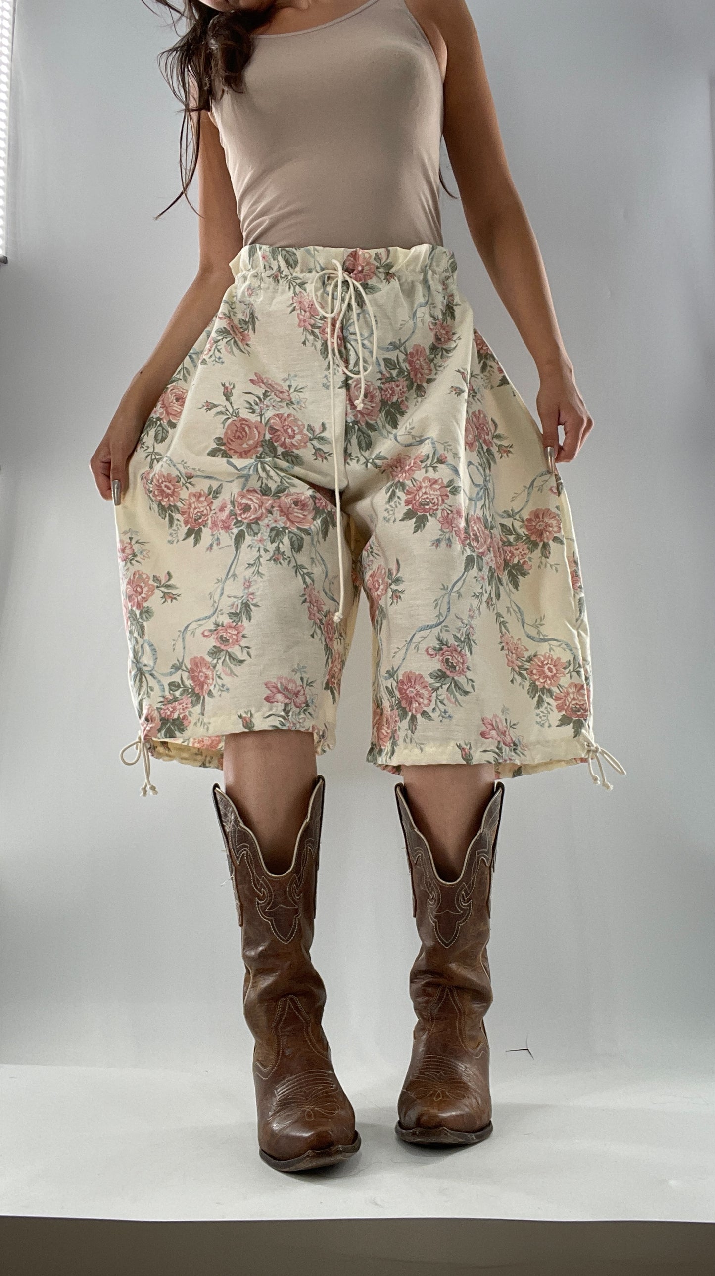 Custom Vintage Cottage Short/Capri Oversized or Cinched (One Size)