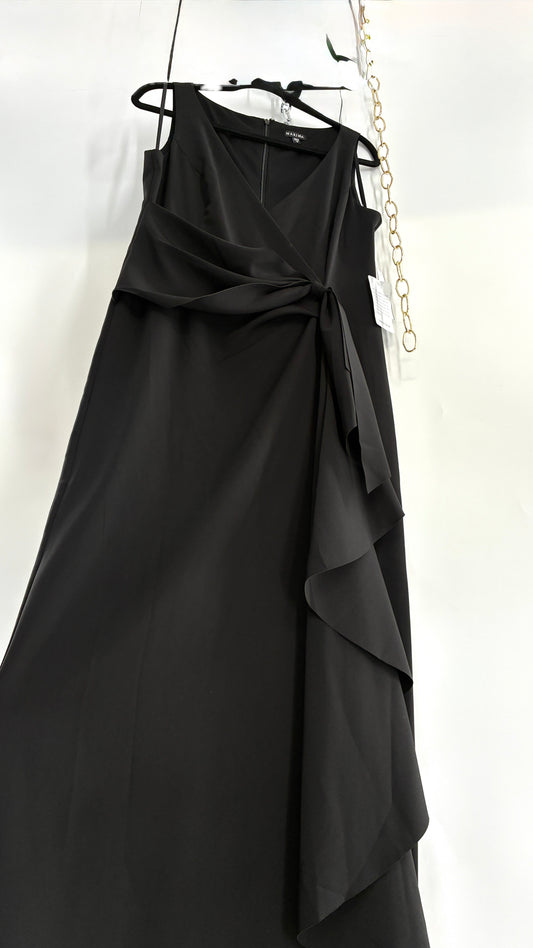 Deadstock Vintage MARINA Black Gown with Draping and Tags Attached (10)