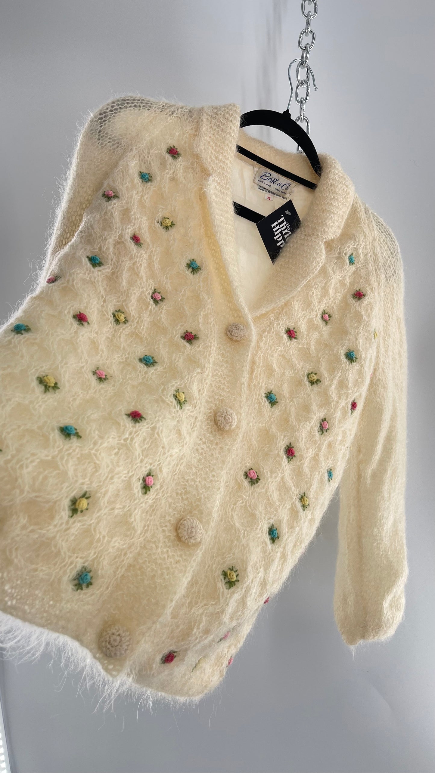 Vintage Best & Co Lil Rose, Cream Granny Cardigan (Medium)