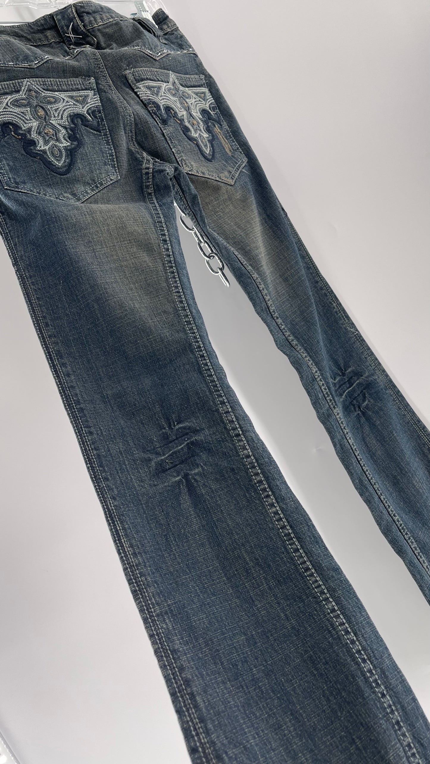 Antik Denim Embroidered Pocket Kick Flares with Western Bum Stitching (28)
