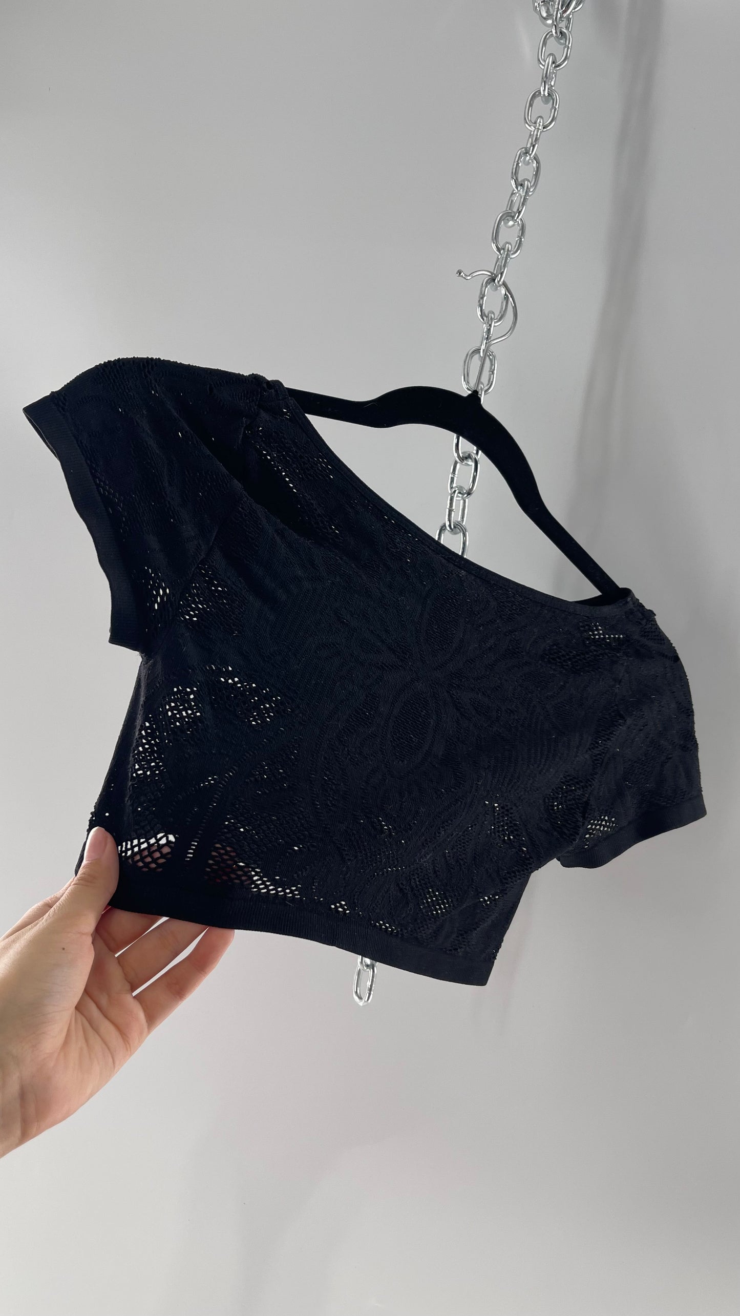 Intimately Free People Spandex Lace Cropped Short Sleeve (XS/S)