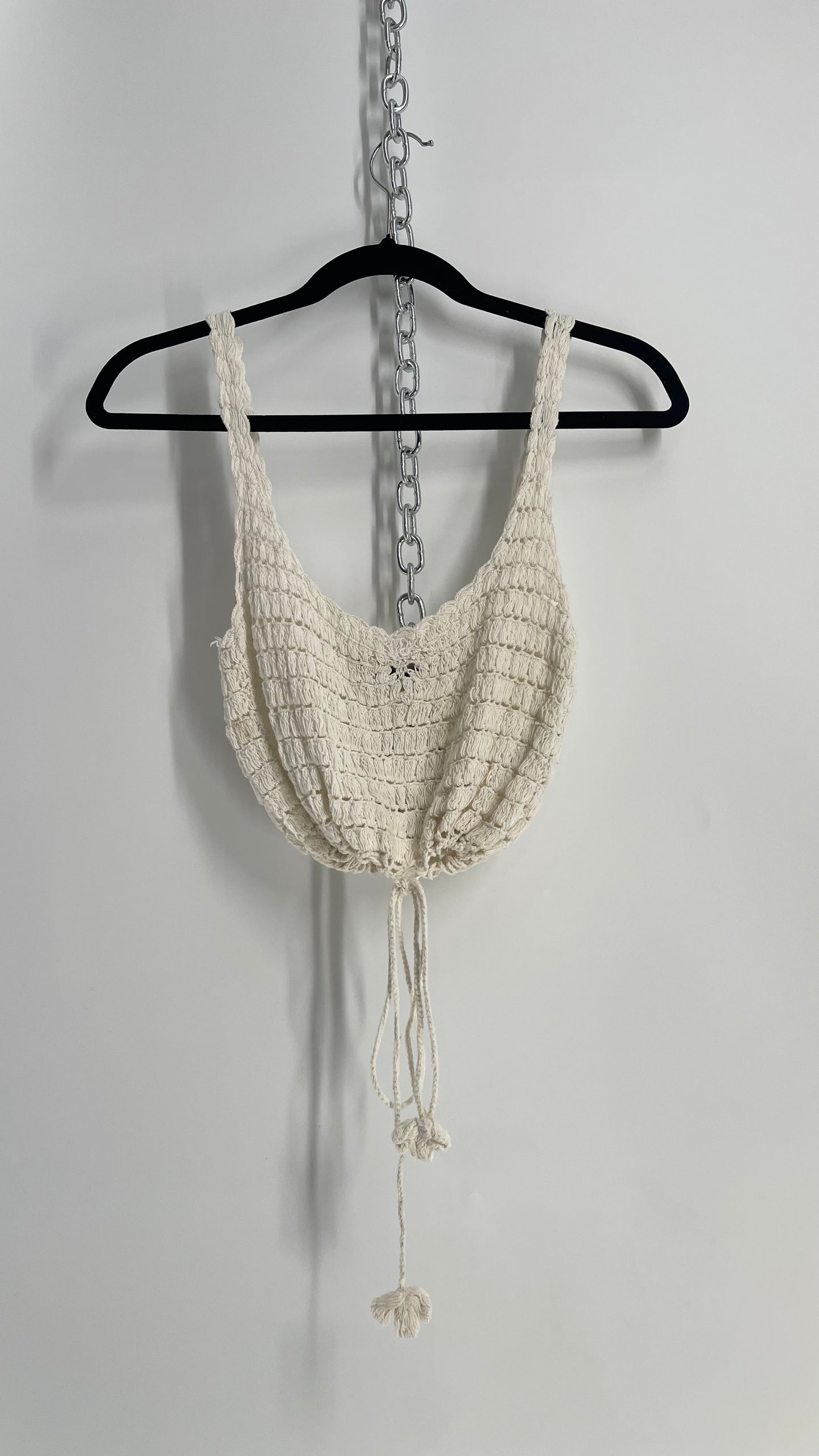 Out from Under Urban Outfitters Off White Crochet Adjustable Tank (Small)
