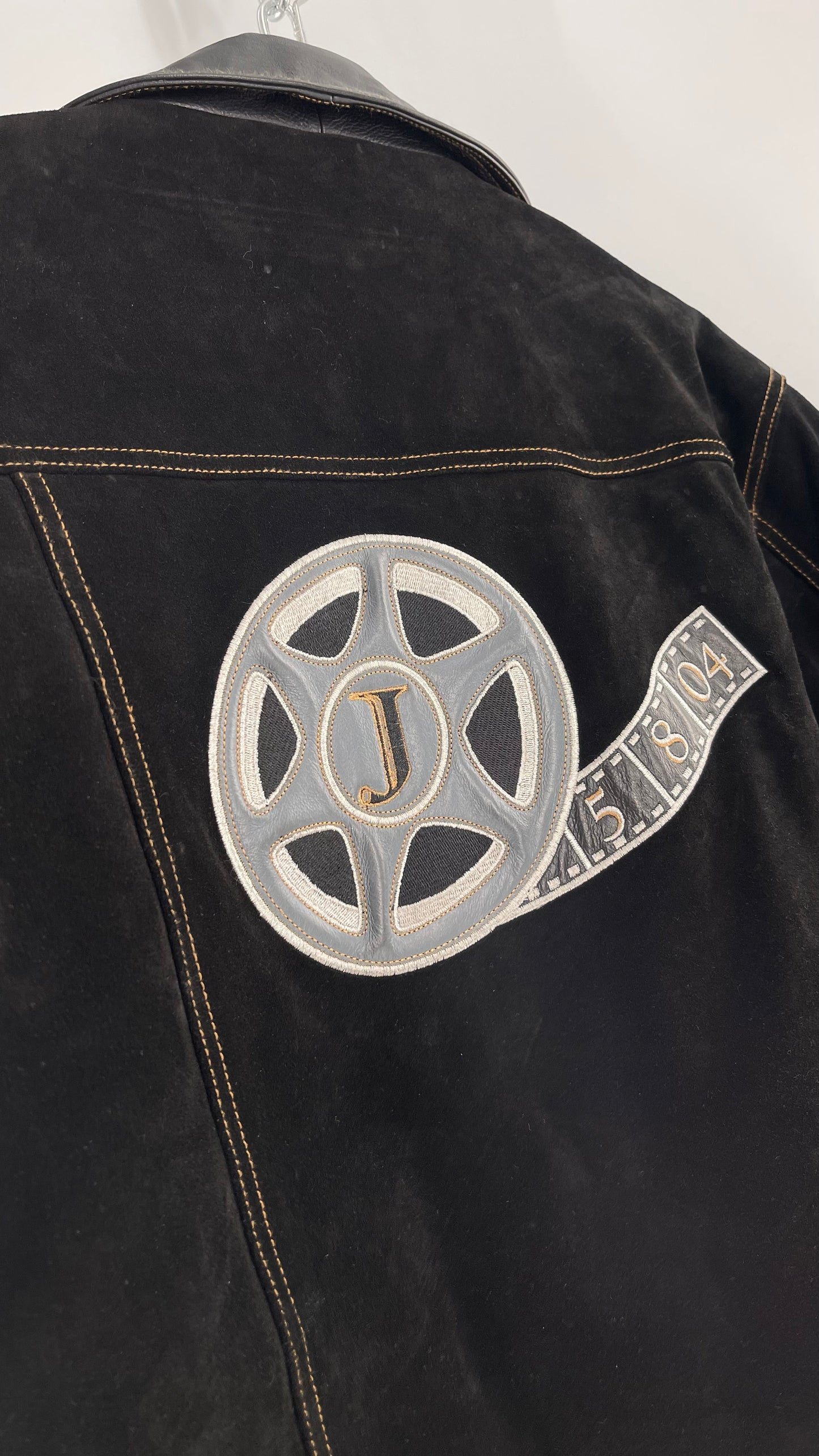 Vintage Extreme Black Suede Heavy Duty Cinematic Jacket (Medium)