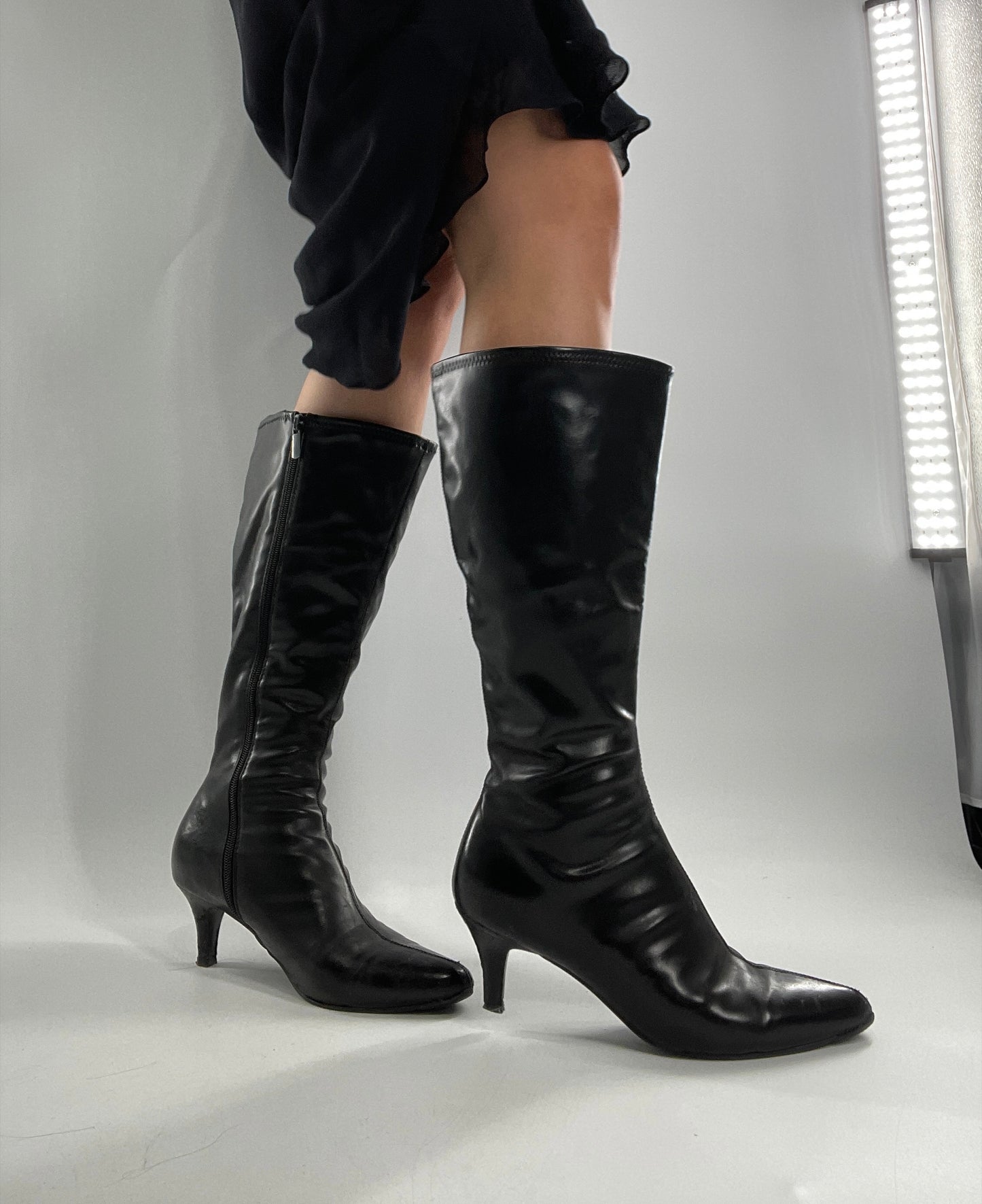 Vintage Kitten Heel Knee High Boots