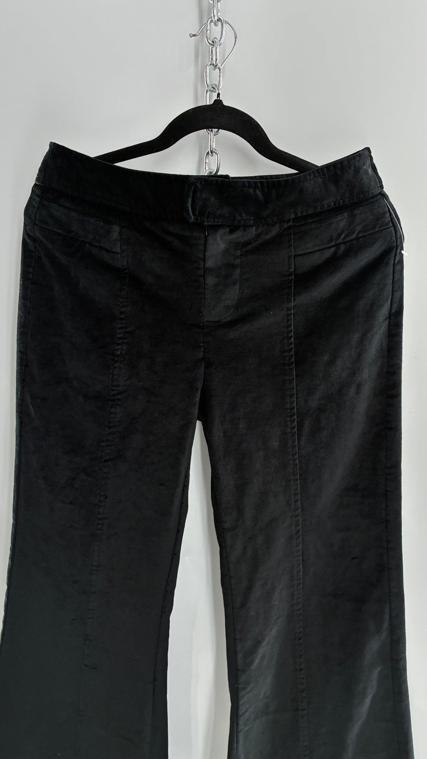 Free people Black Heavy Velour Velvet Walk with You Kick Flare Hot Pants(6)