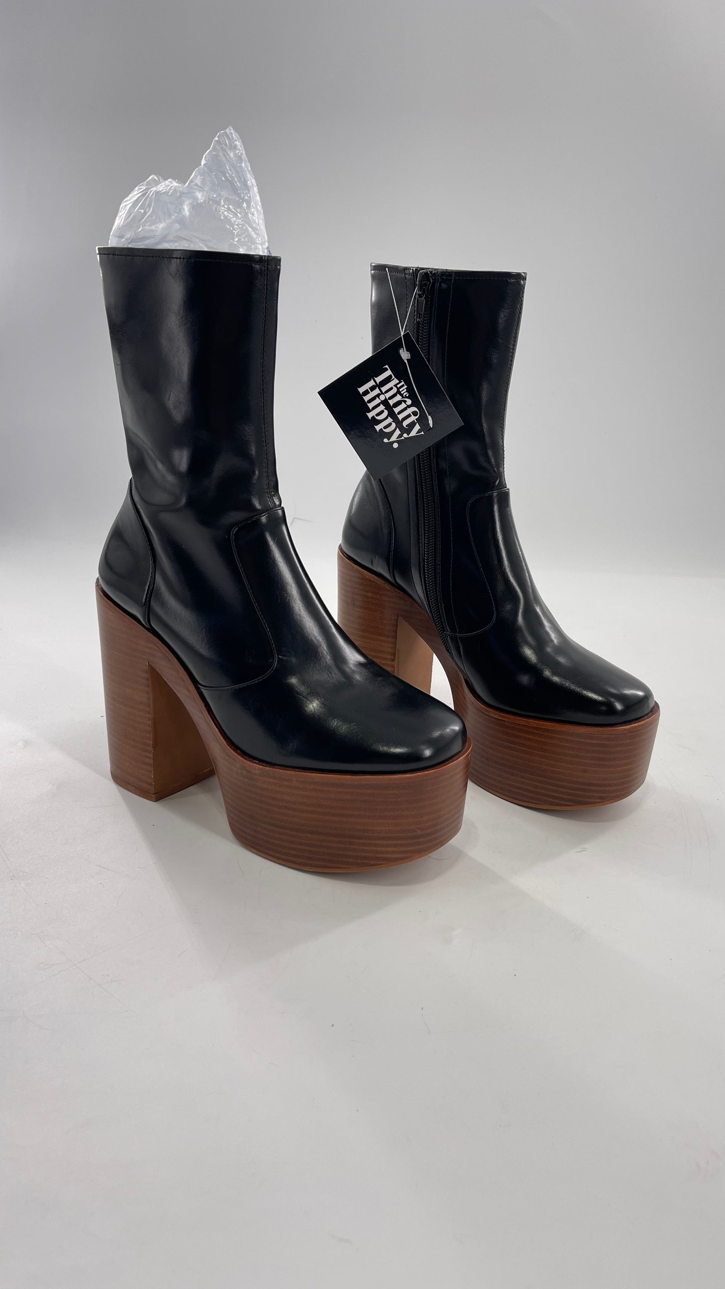 Jeffrey Campbell Mexique Black Boot with Platform And Chunky Wooden Heel (8)