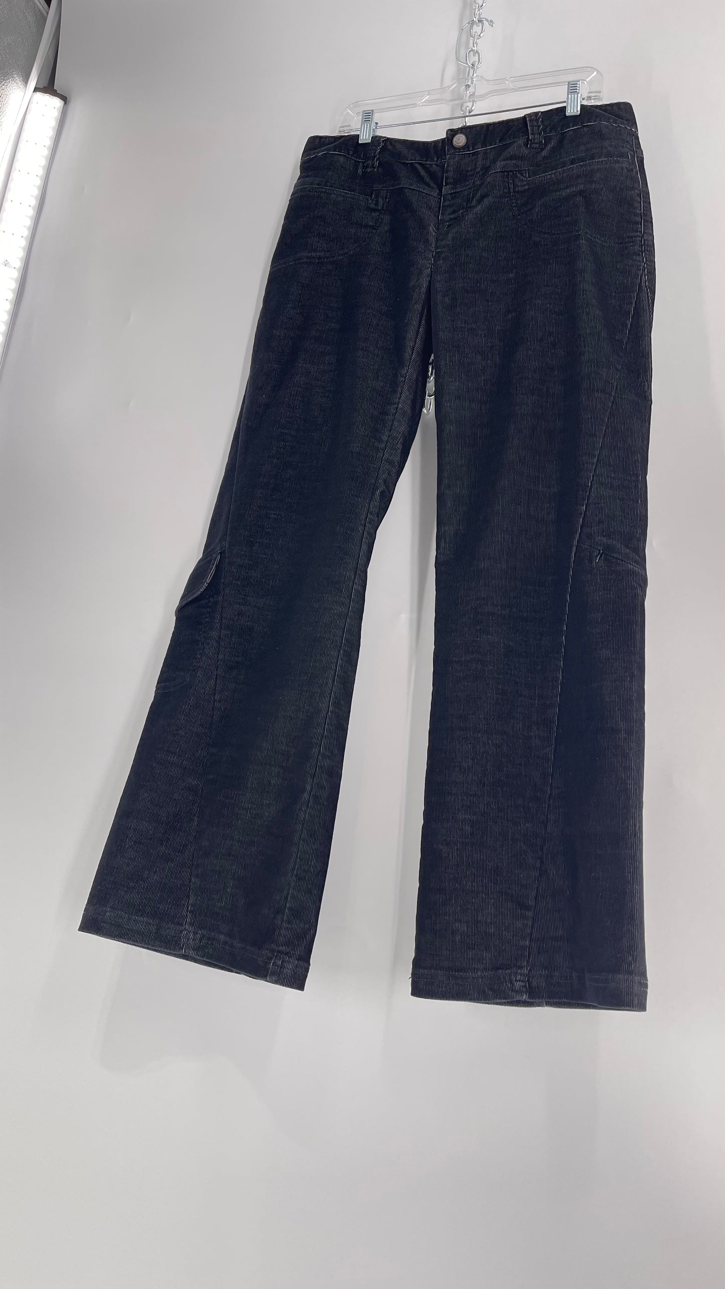 Athleta Black Flare Corduroy Pants (Size 14/L)