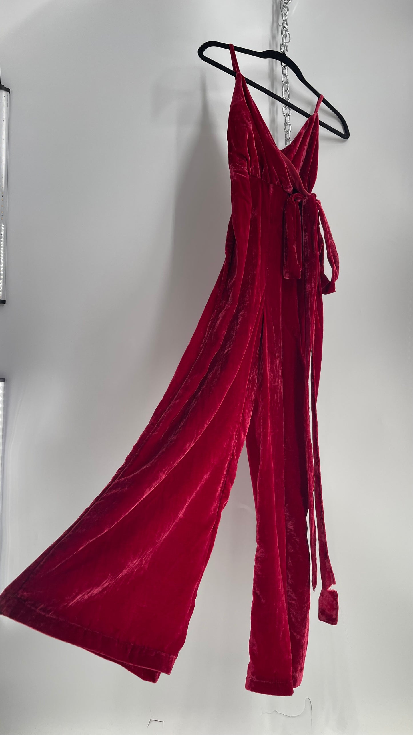 Free People Cranberry Pink/Red Velvet Playsuit (0)