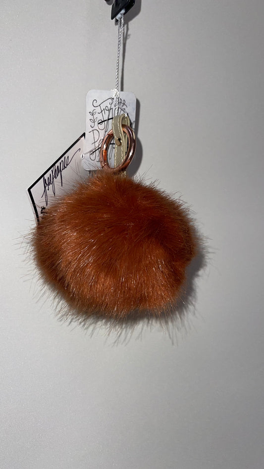 Free People Brown Pom Pom Keychain