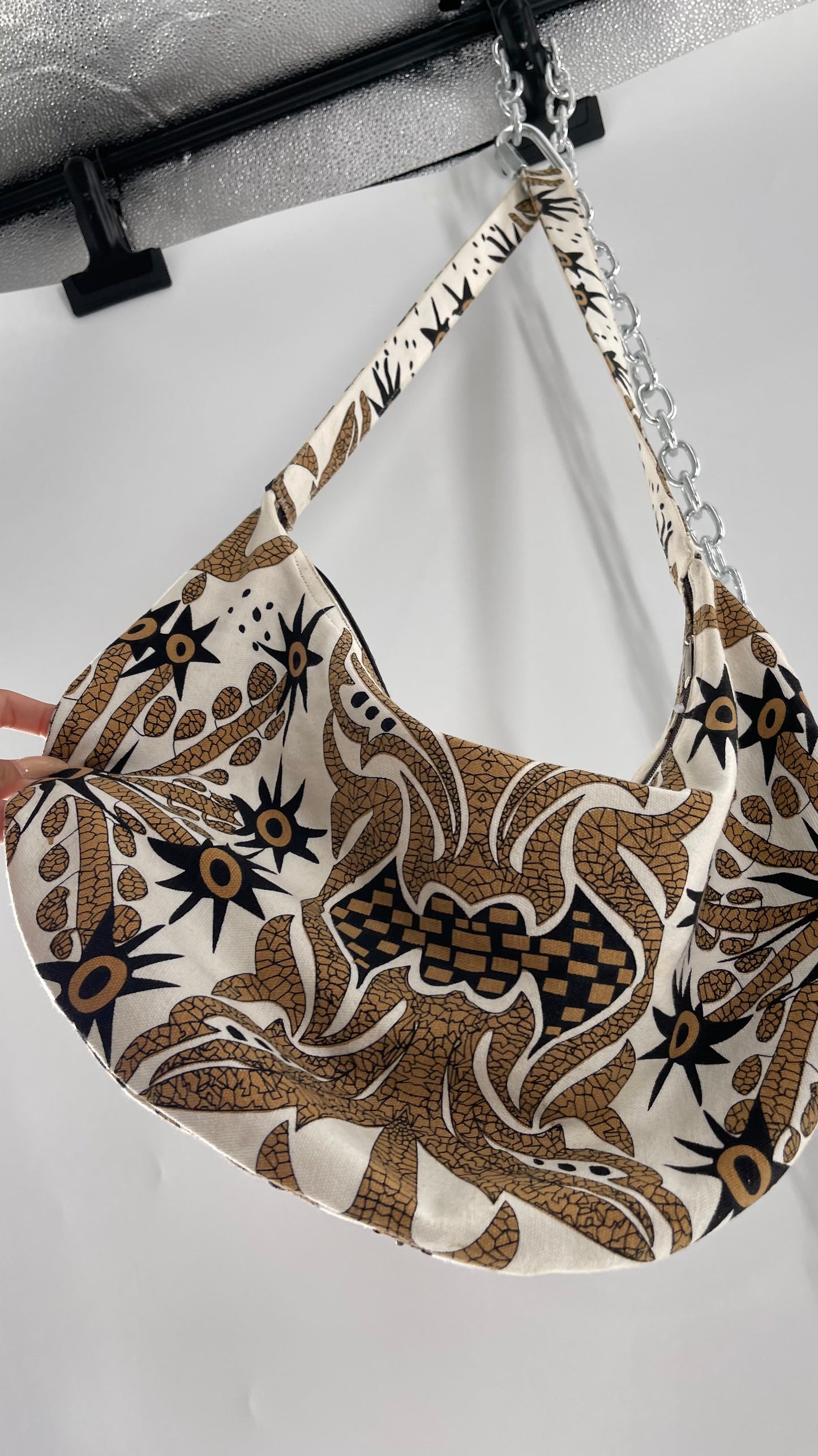 Vintage Patterned + Beaded Sling Bag
