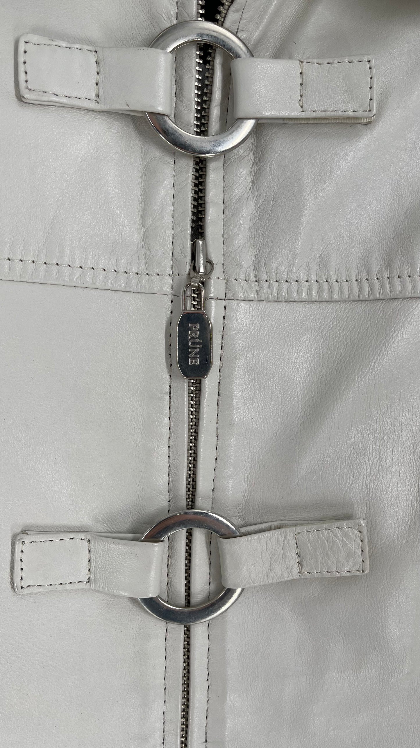 Vintage Argentinian Prüne White Jacket with Metal Ring Detailing (Small)