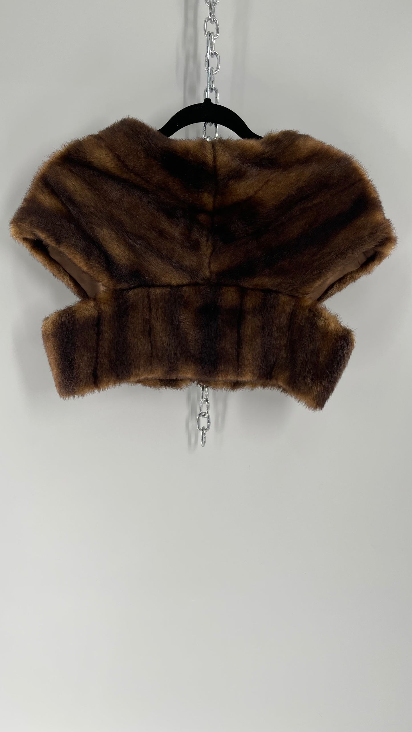 Vintage Annabelle Faux Mink Shrug Hook Front Crop (Small)