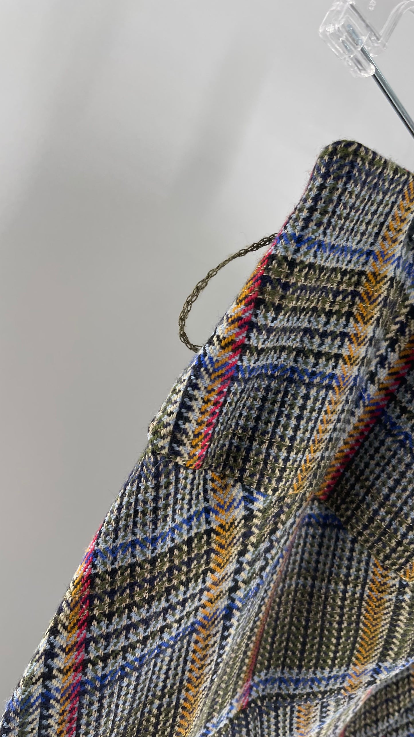 Elevenses 87% Wool Plaid Asymmetric Swirl Seam and Pleated Voluminous Hem (0)
