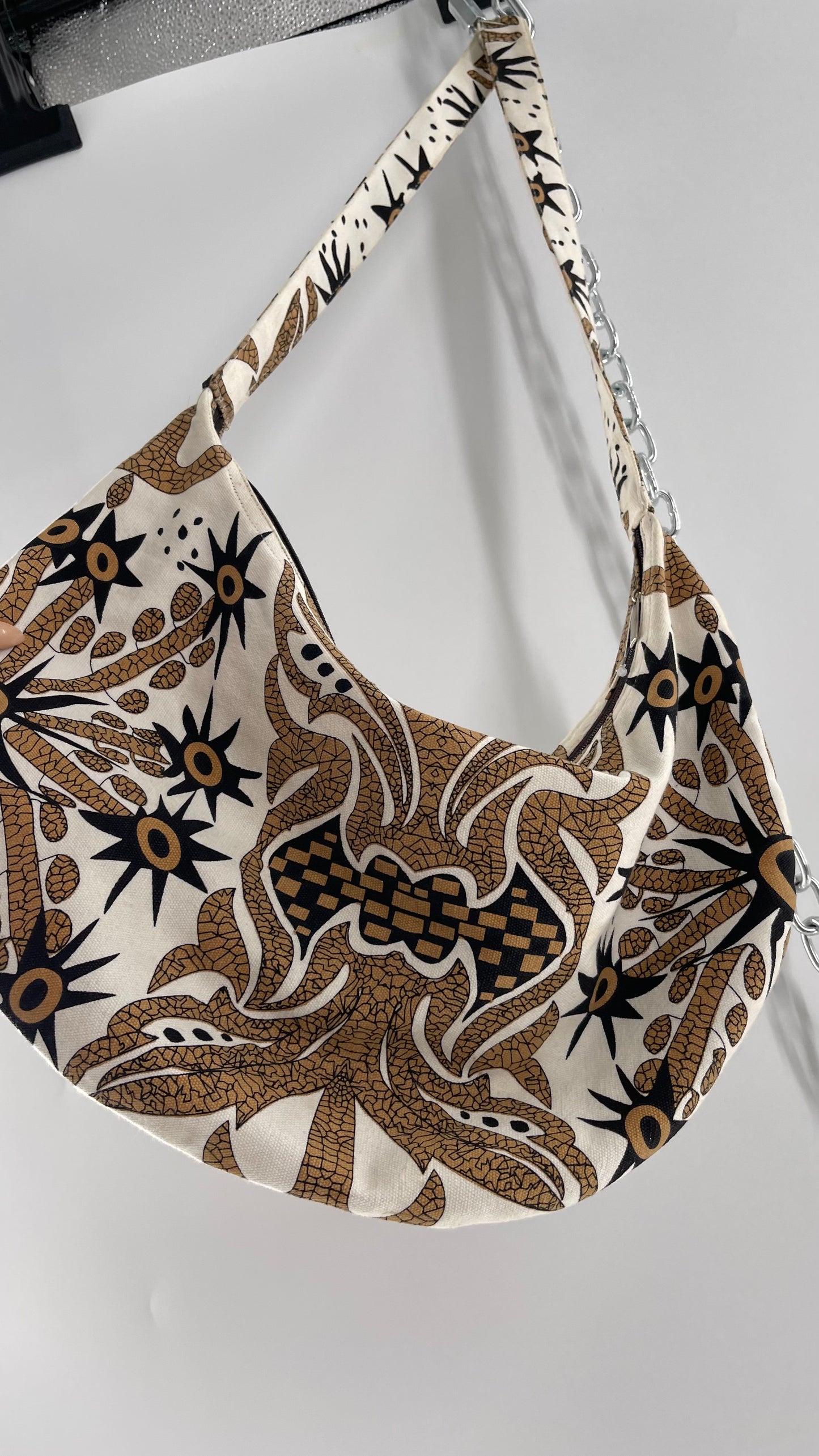 Vintage Patterned + Beaded Sling Bag