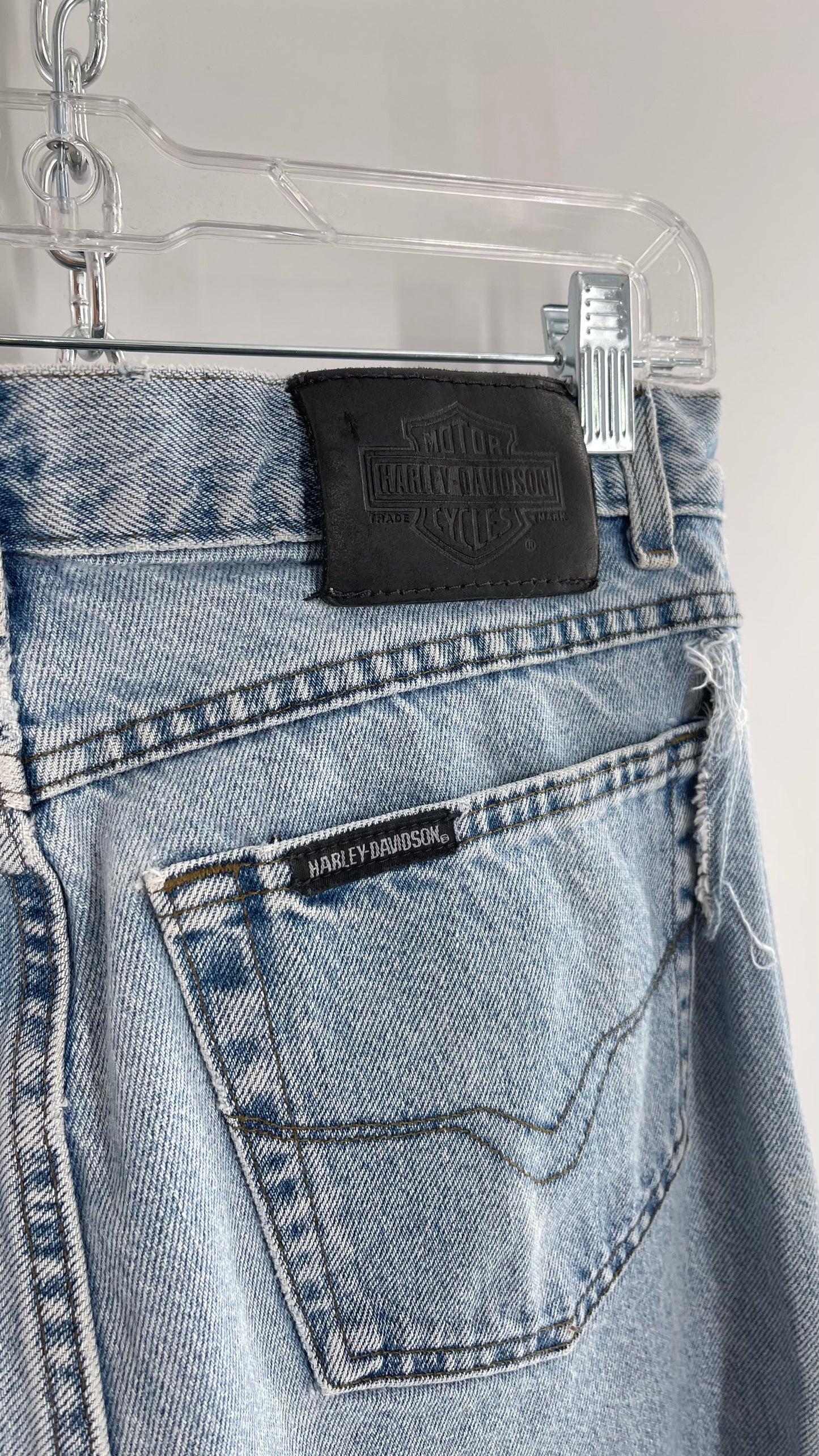 Harley Davidson Light Wash Straight Legs with Tears/ Distressing (31/32)