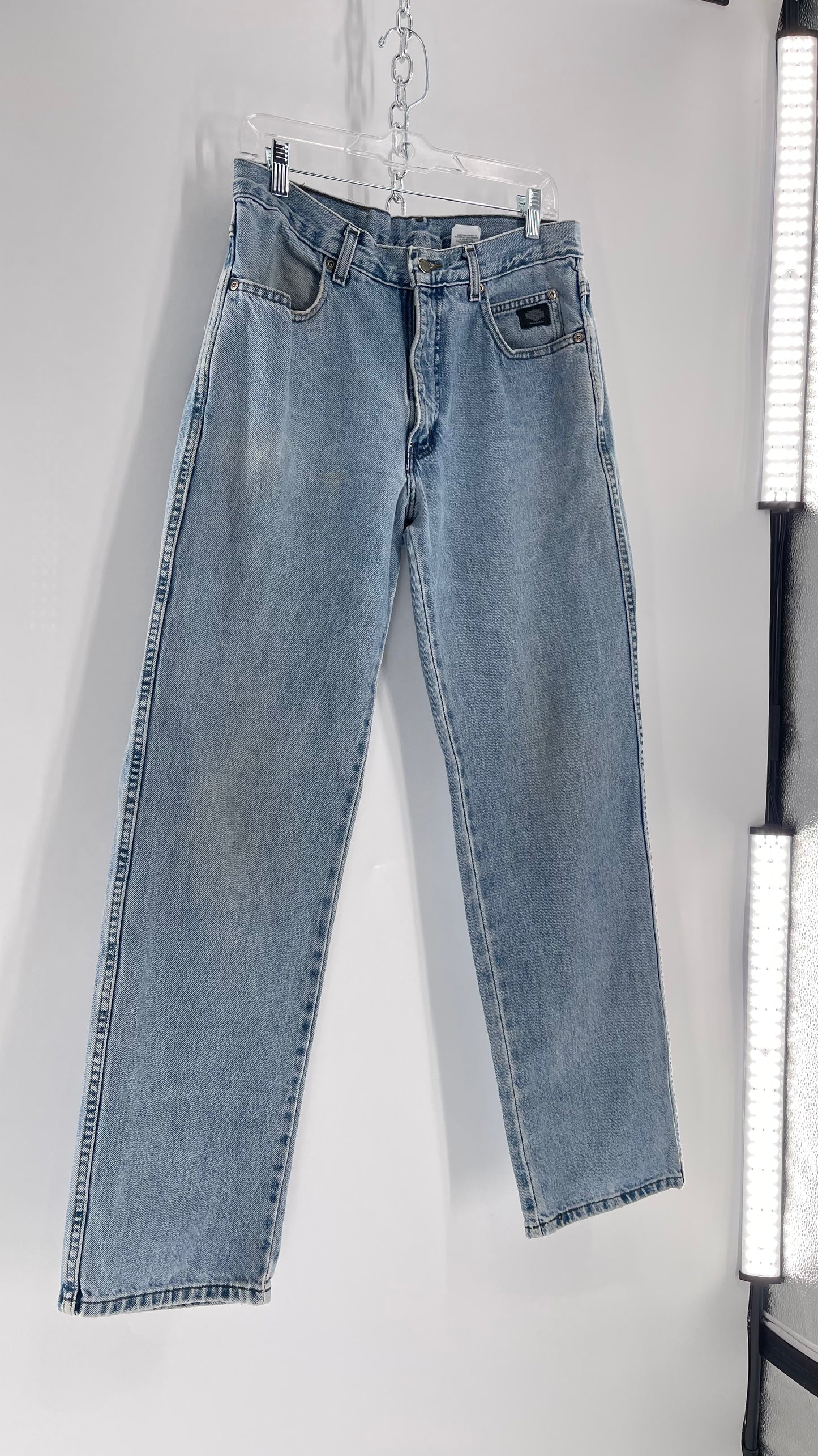 Harley Davidson Light Wash Straight Legs with Tears/ Distressing (31/32)