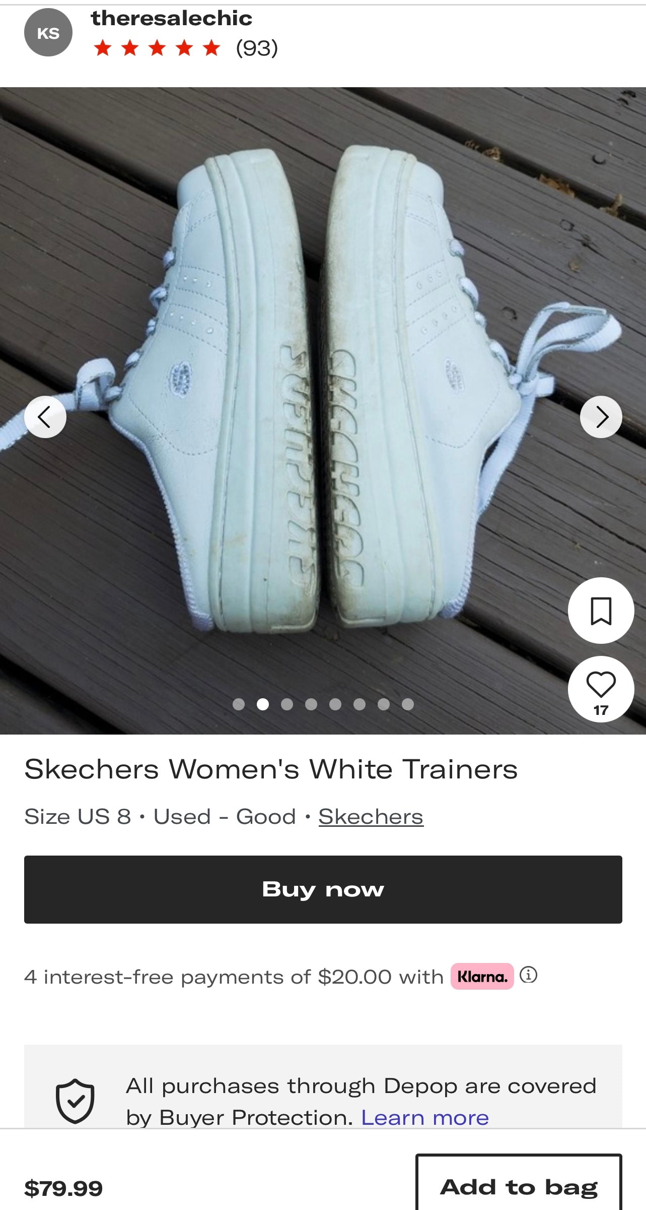 Vintage White Sketchers Slip on Platform Jammer Sneakers with Bedazzled Details (6)