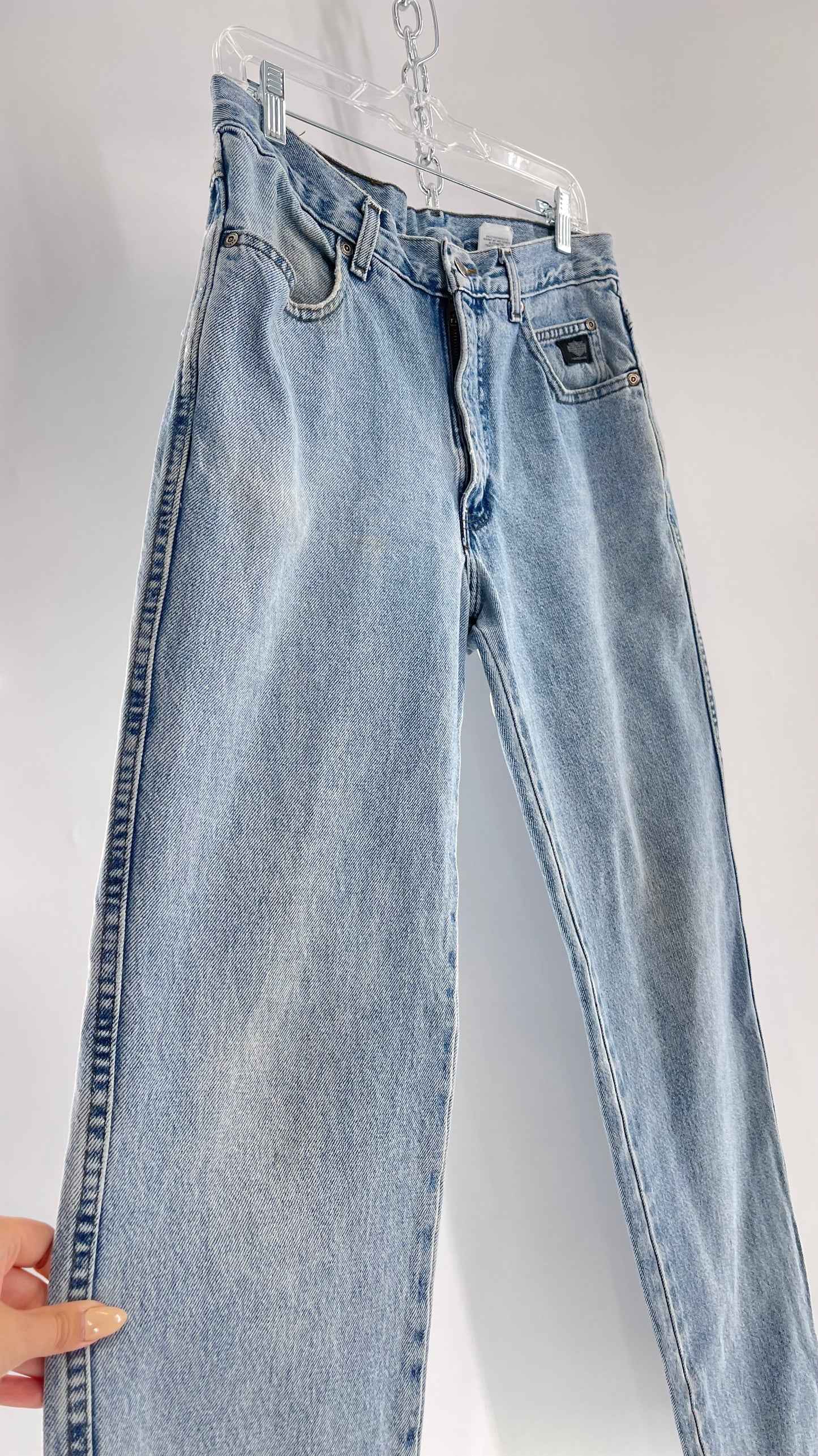 Harley Davidson Light Wash Straight Legs with Tears/ Distressing (31/32)