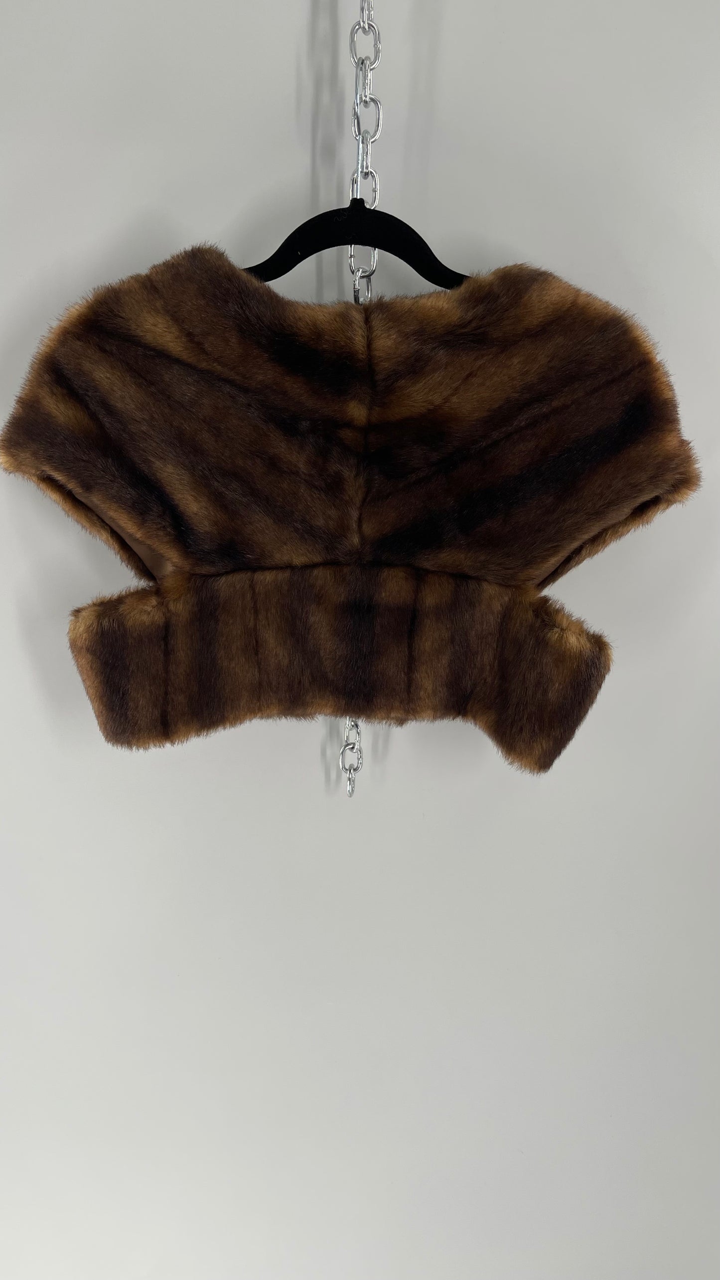 Vintage Annabelle Faux Mink Shrug Hook Front Crop (Small)