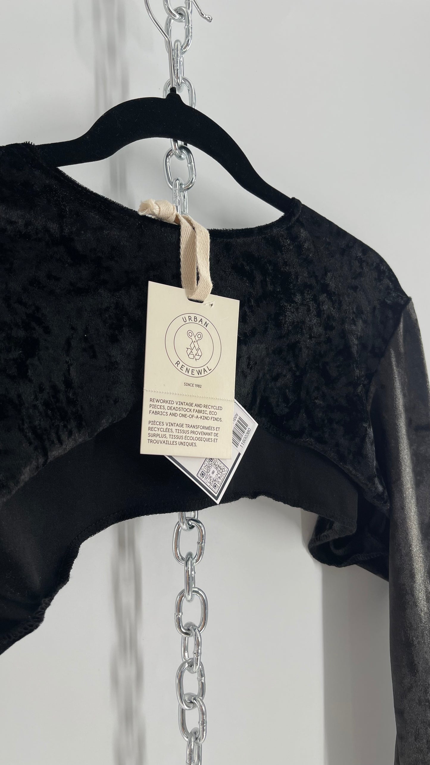 Urban Outfitters Black Velvet Layering Shrug Top (One Size)