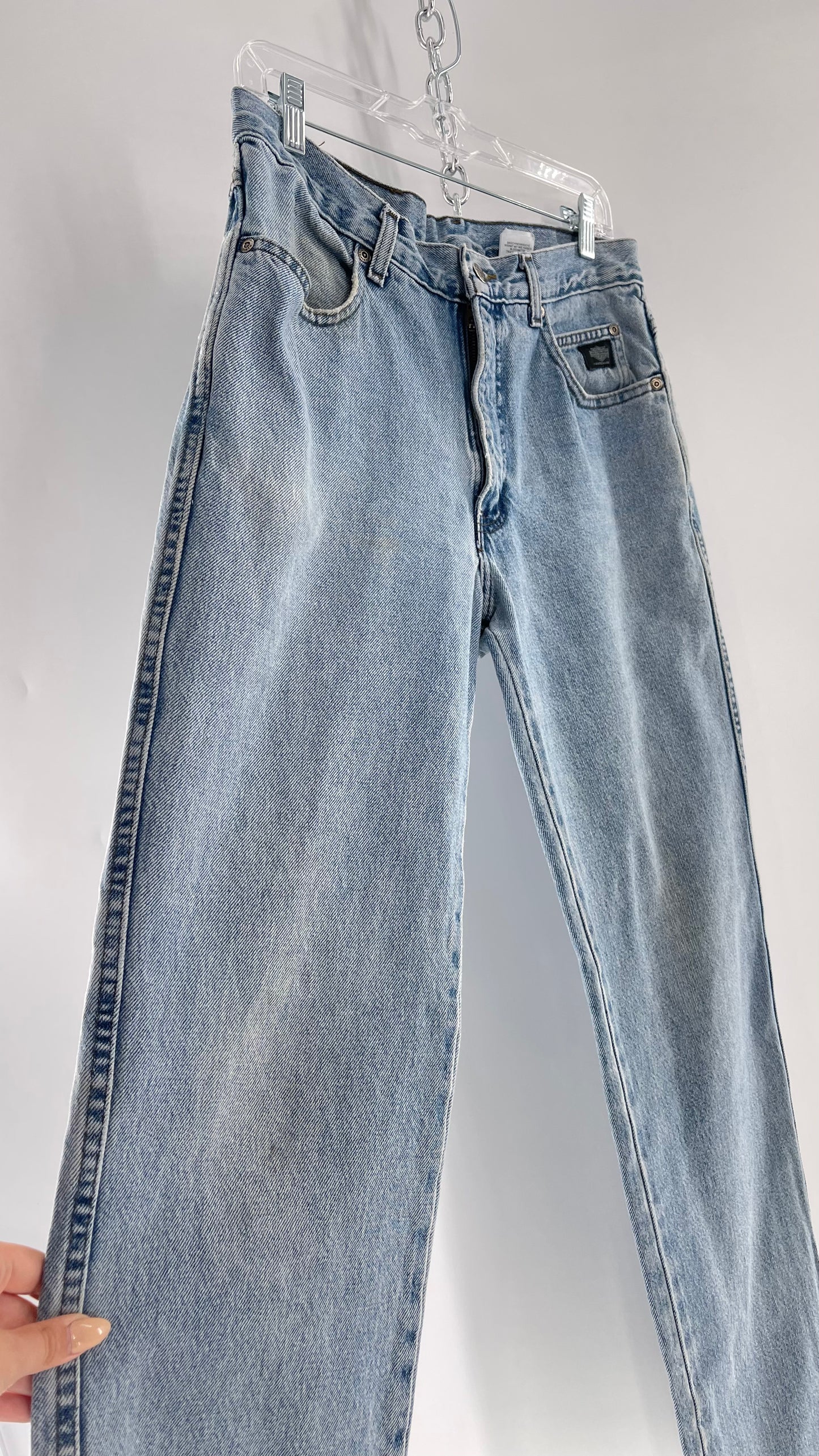 Harley Davidson Light Wash Straight Legs with Tears/ Distressing (31/32)