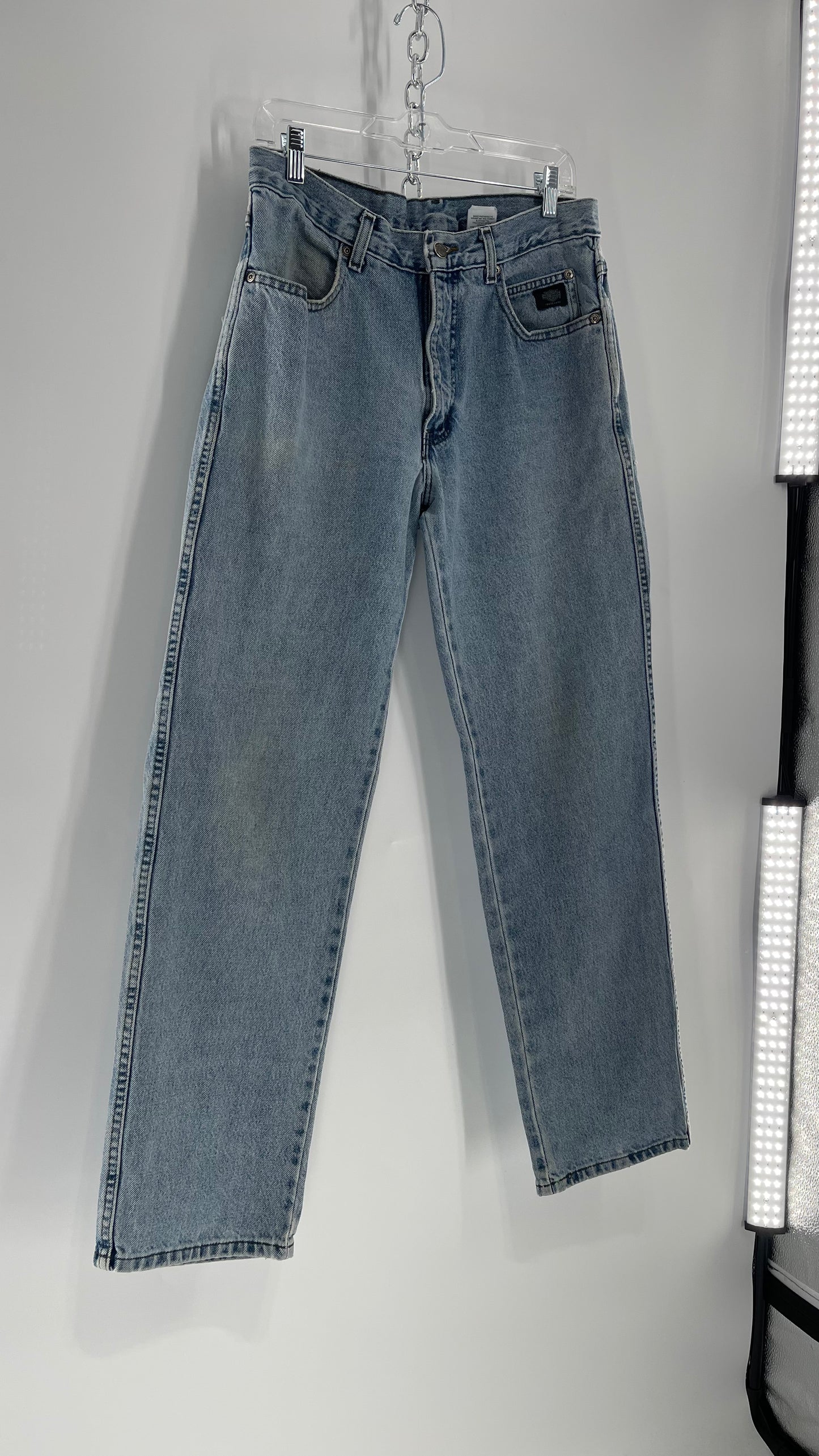 Harley Davidson Light Wash Straight Legs with Tears/ Distressing (31/32)