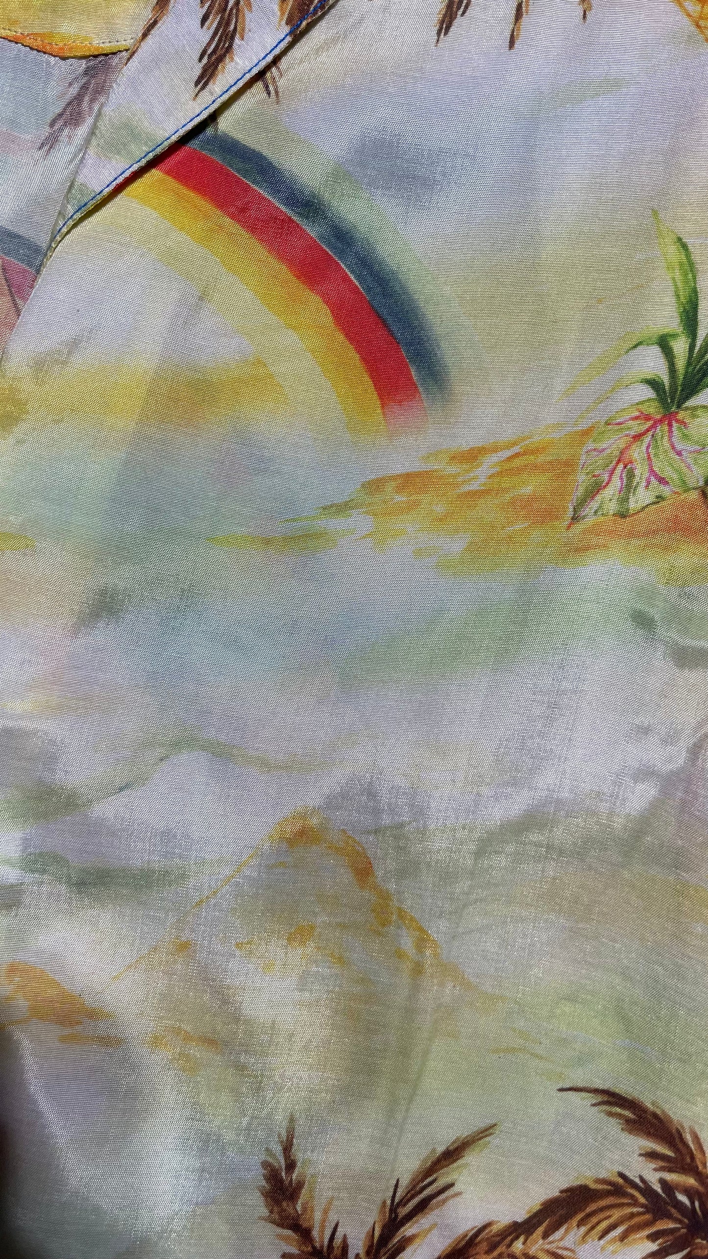 Urban Outfitters Rainbow Skies Shiny Men’s Button Up (Medium)