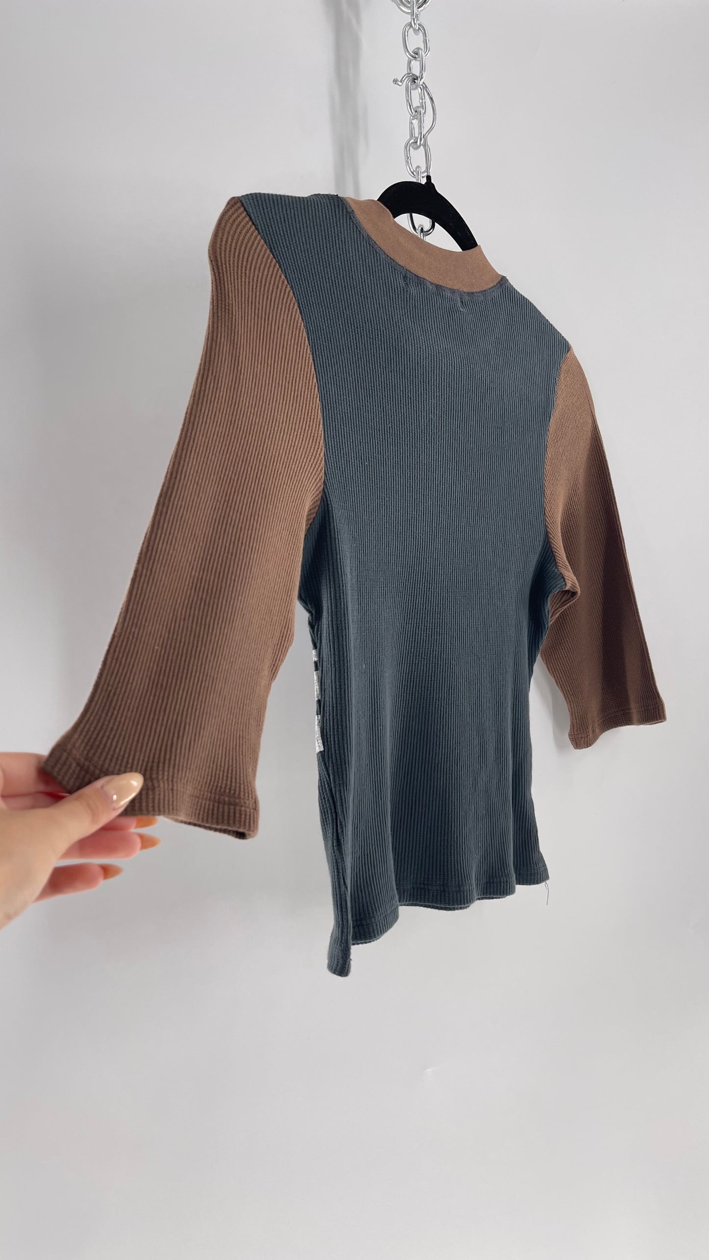 DayDreamer Free People Ribbed Henley “Play On, Playa” Short Sleeve (S)