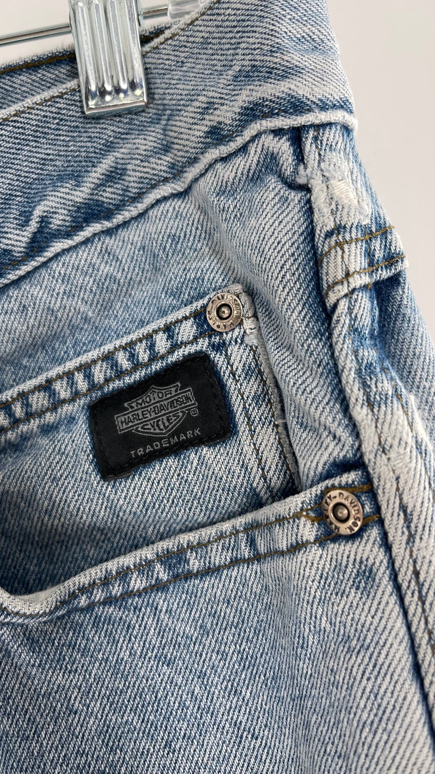 Harley Davidson Light Wash Straight Legs with Tears/ Distressing (31/32)
