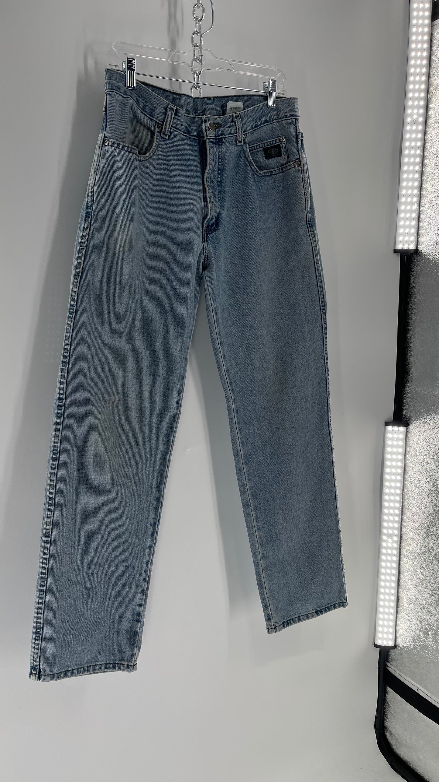 Harley Davidson Light Wash Straight Legs with Tears/ Distressing (31/32)
