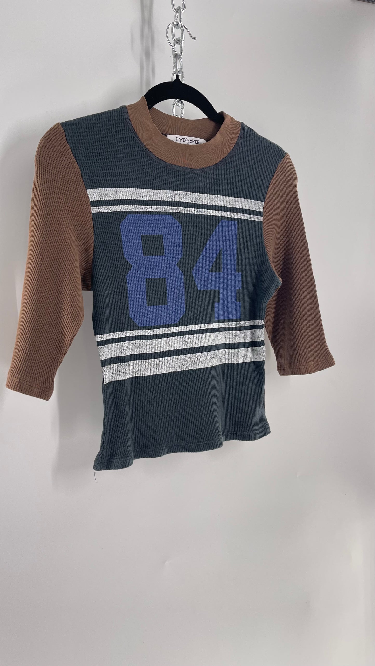 DayDreamer Free People Ribbed Henley “Play On, Playa” Short Sleeve (S)