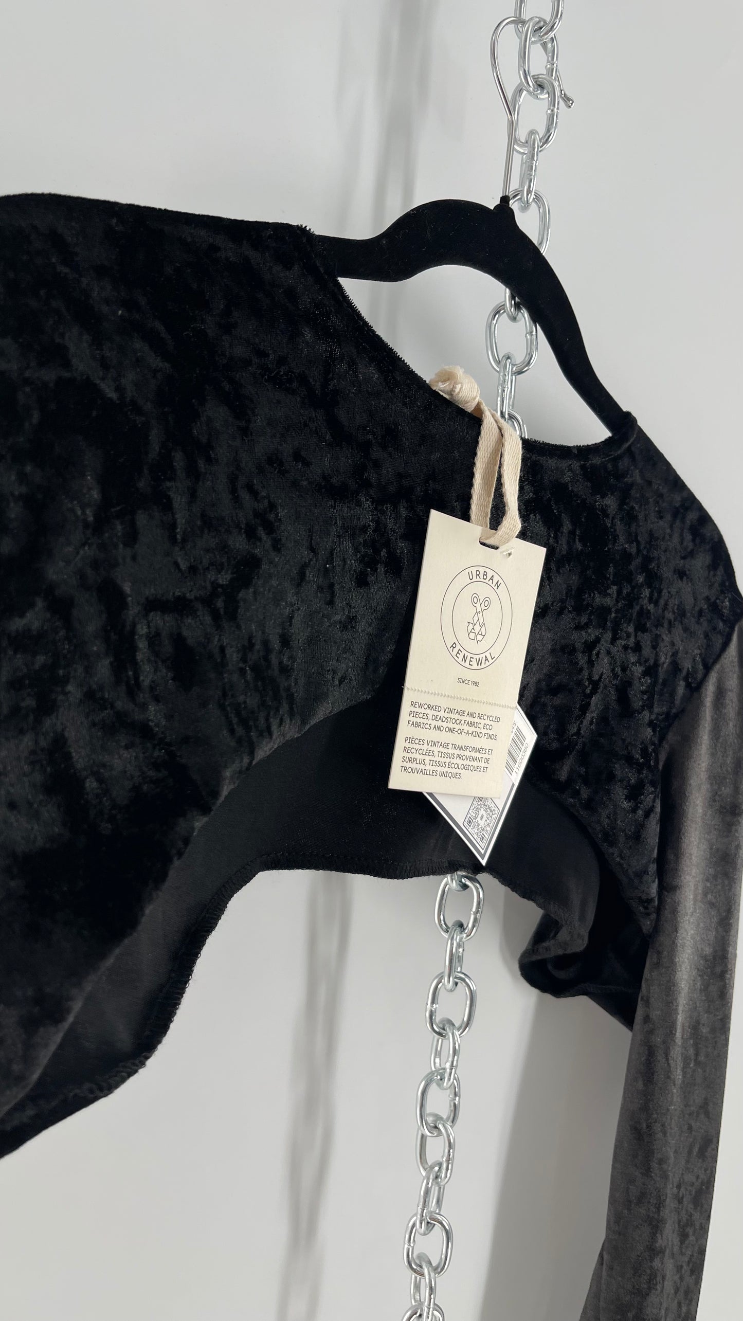 Urban Outfitters Black Velvet Layering Shrug Top (One Size)