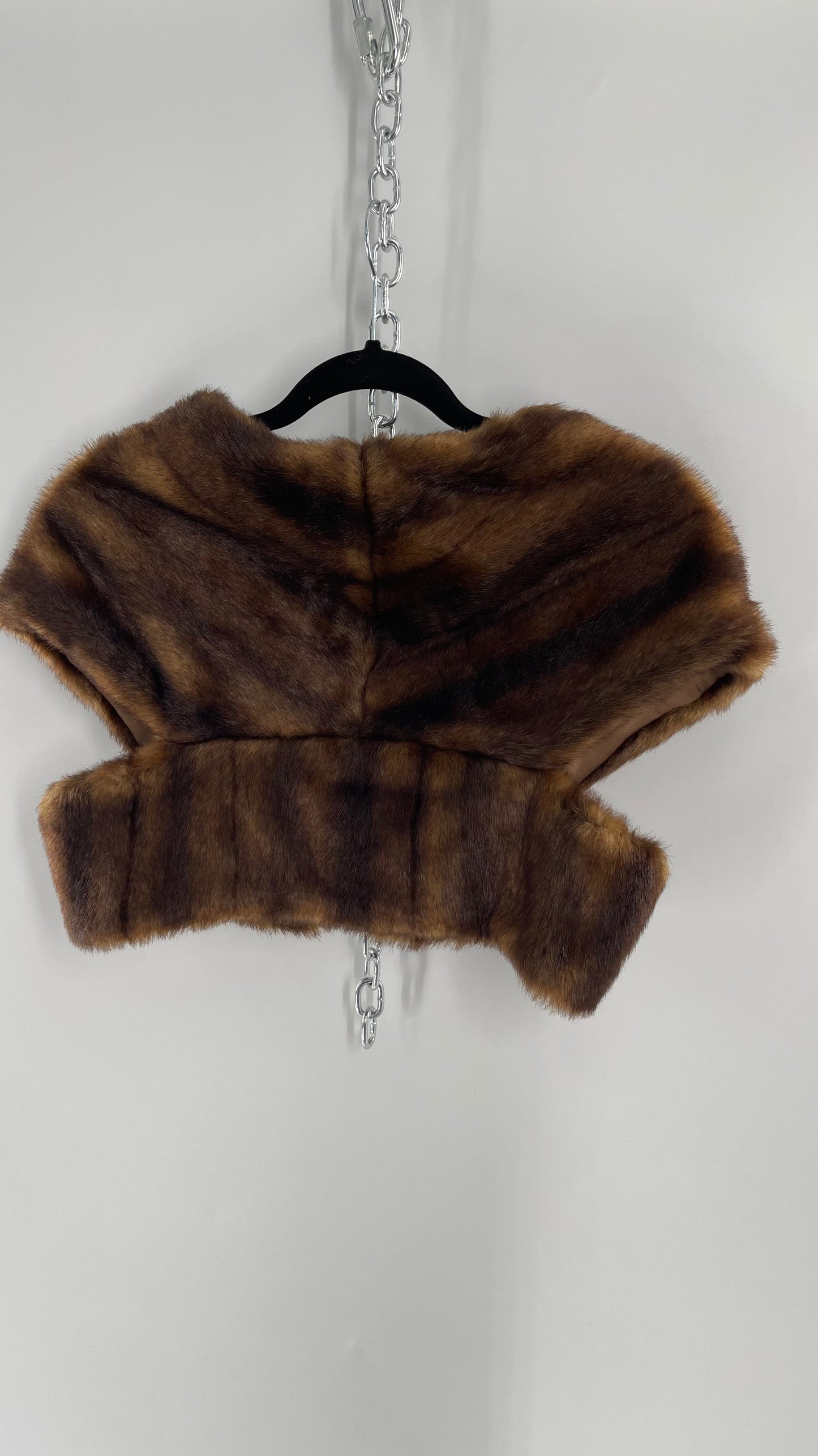 Vintage Annabelle Faux Mink Shrug Hook Front Crop (Small)