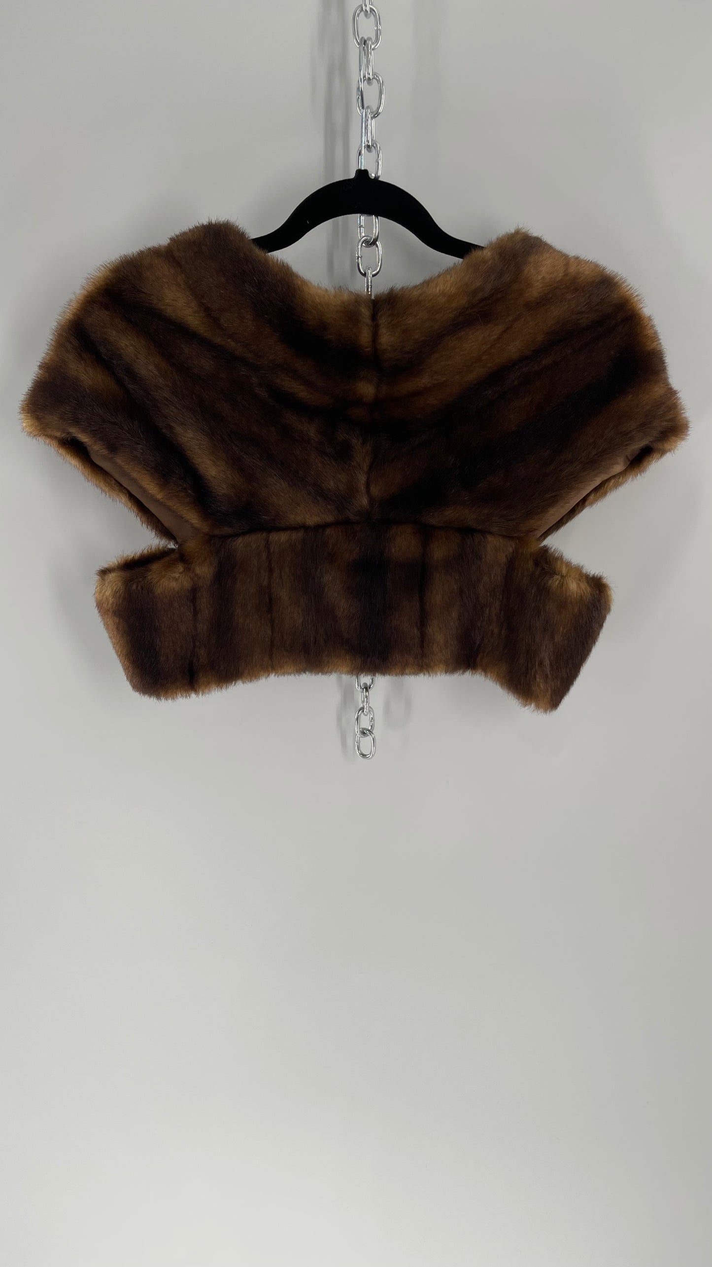 Vintage Annabelle Faux Mink Shrug Hook Front Crop (Small)