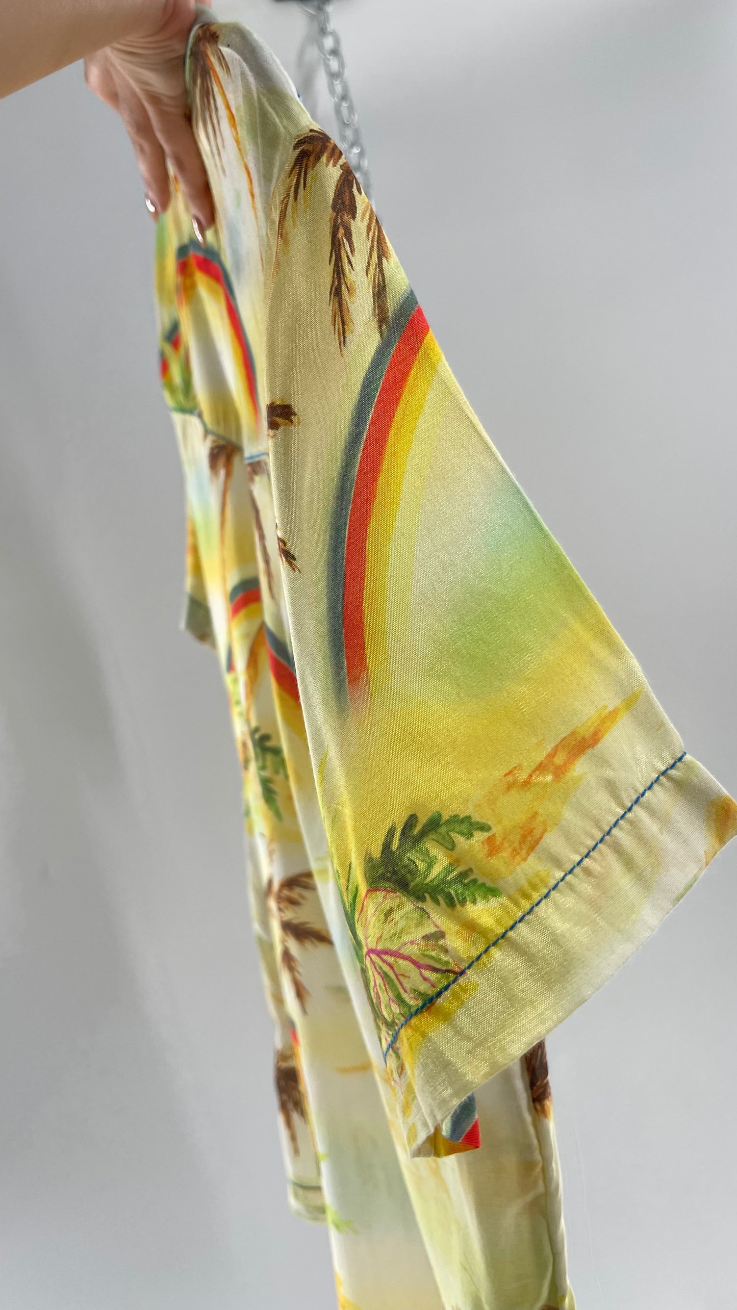 Urban Outfitters Rainbow Skies Shiny Men’s Button Up (Medium)