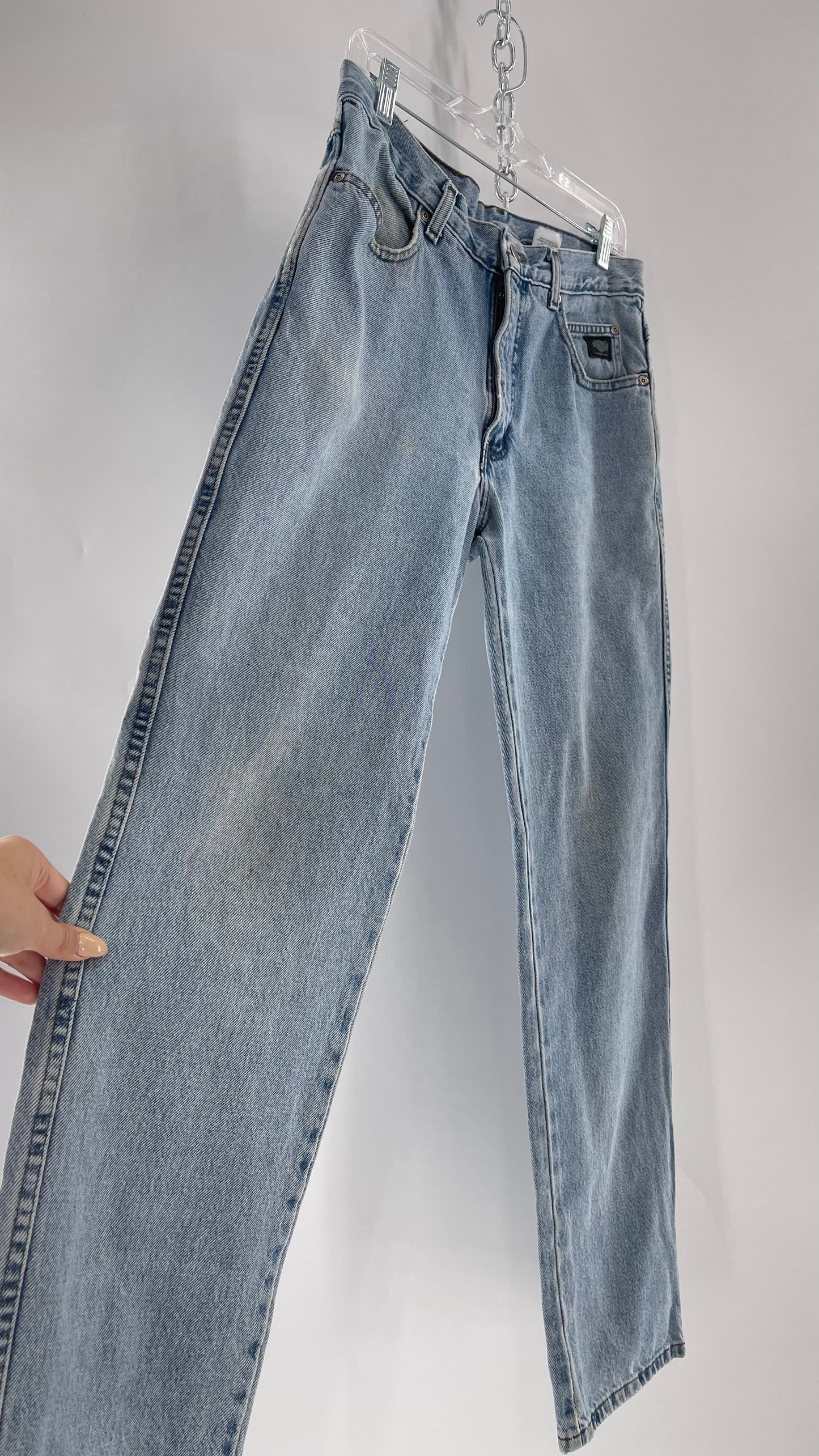 Harley Davidson Light Wash Straight Legs with Tears/ Distressing (31/32)