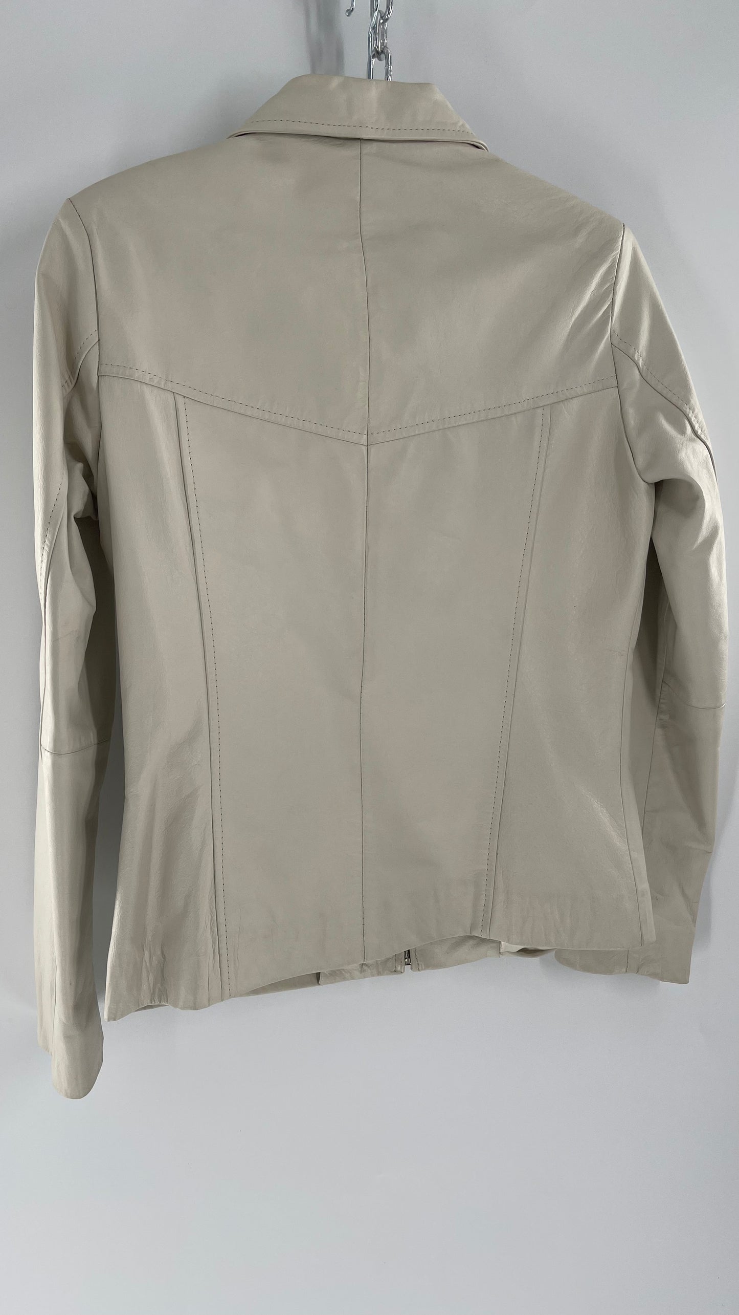 Vintage Argentinian Prüne White Jacket with Metal Ring Detailing (Small)