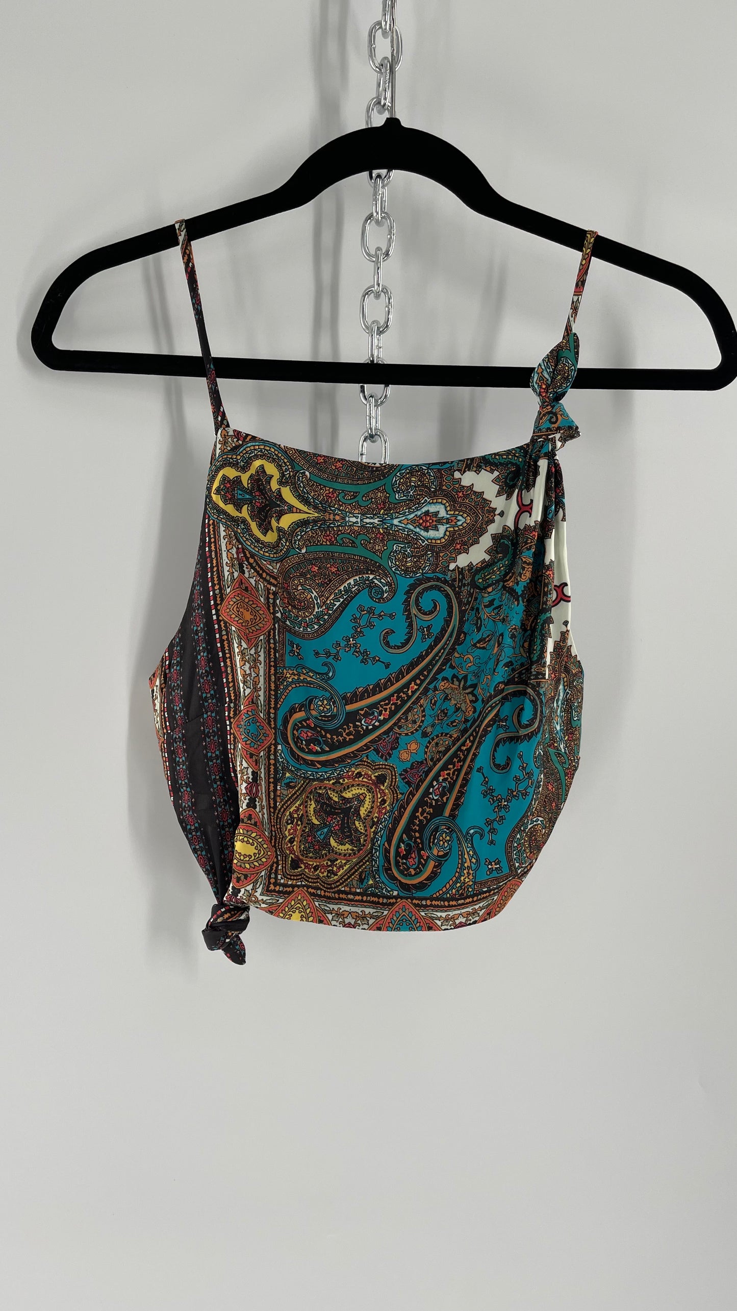 Intimately Free People Satin Paisley Crop with Knot Details (2)