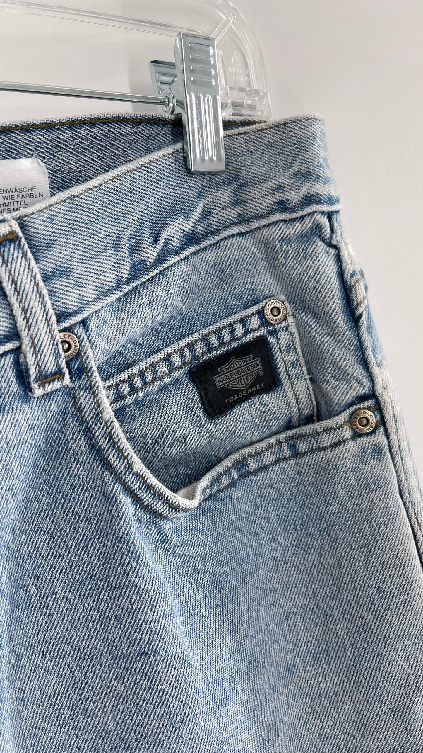 Harley Davidson Light Wash Straight Legs with Tears/ Distressing (31/32)
