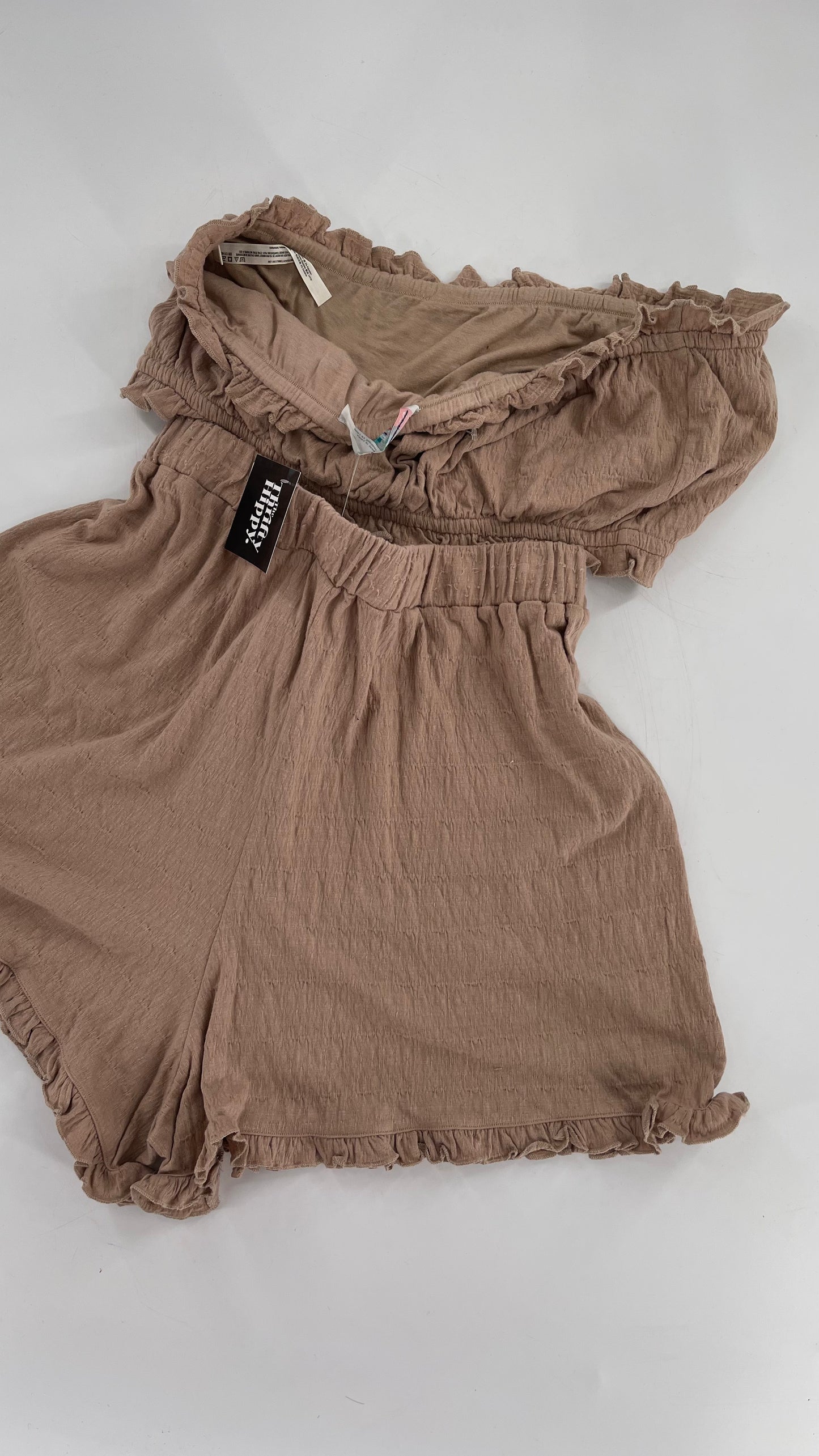 Free People Clay Toned Bandeau and Short Set (Large)