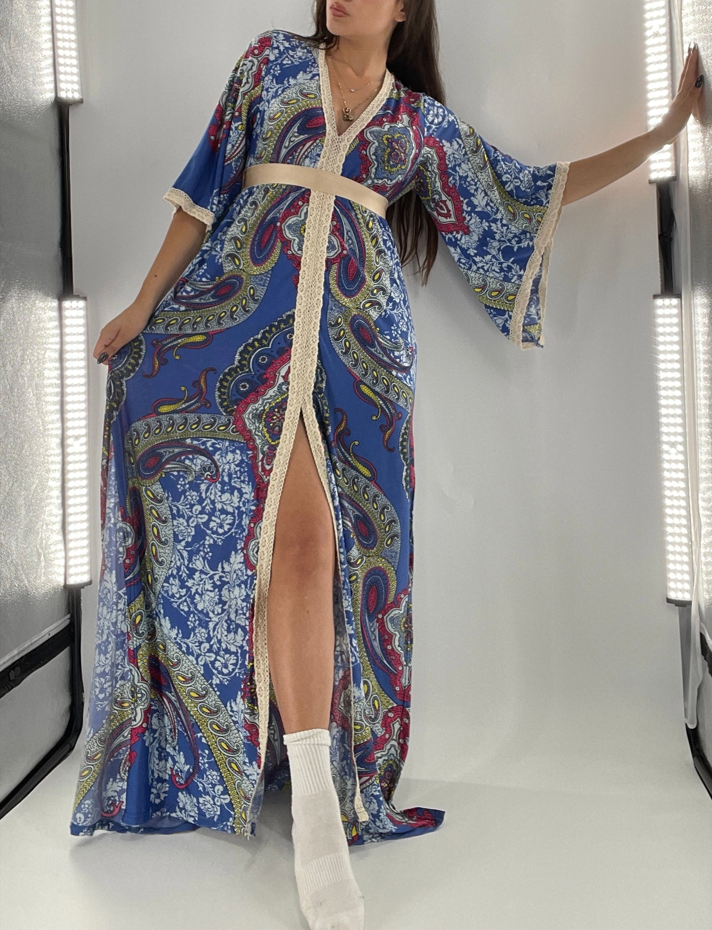 Vintage Handmade Benissimo 70s Maxi with Bell Sleeves