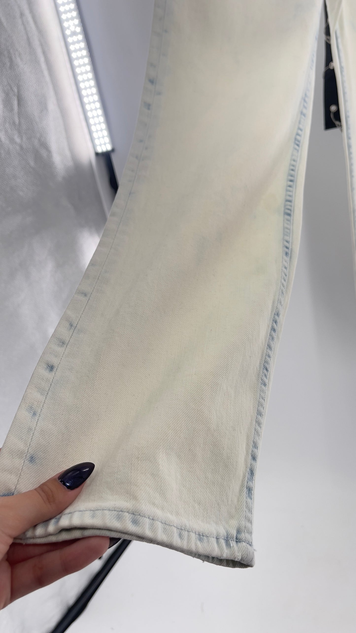 Free People X ZEEGEEWHY Acid Wash Straight Leg Jeans (27)