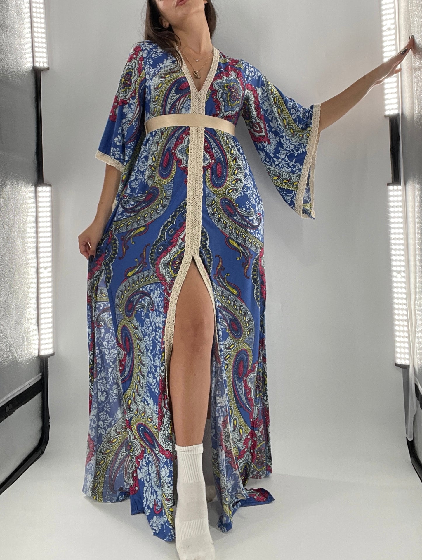 Vintage Handmade Benissimo 70s Maxi with Bell Sleeves