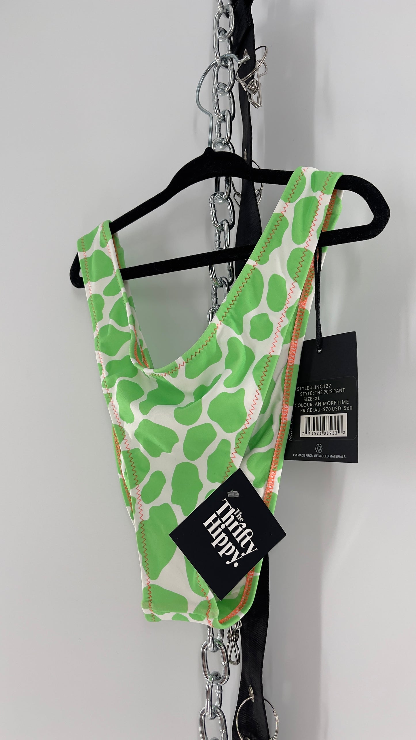 IT’S NOW COOL 90s Cut Lime Swim Bottoms (XL)