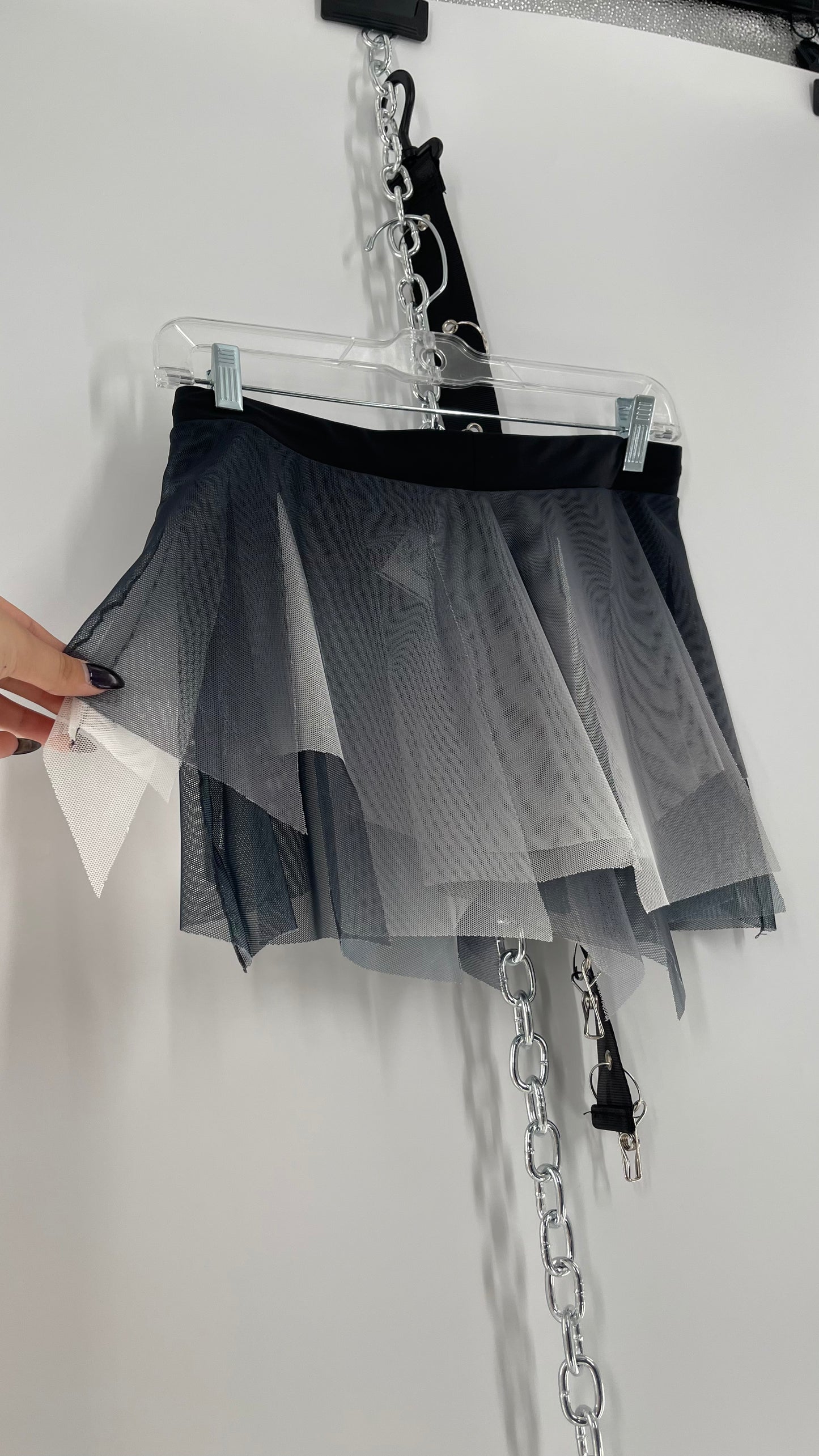 Vintage DelArbour Black Ombré Mesh Micro Mini Skirt (0-2)