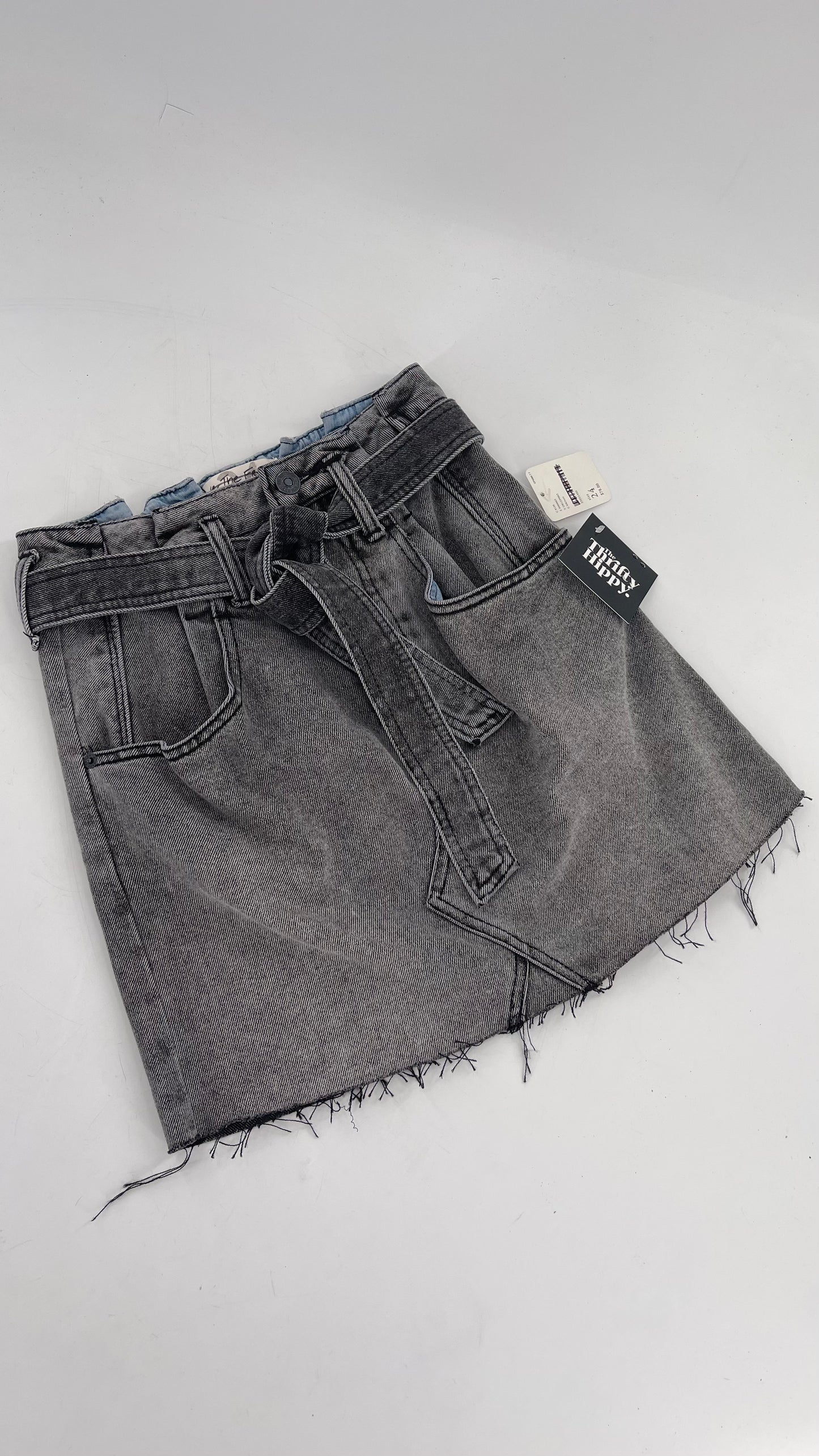 Free People Charcoal Denim Skirt (24)